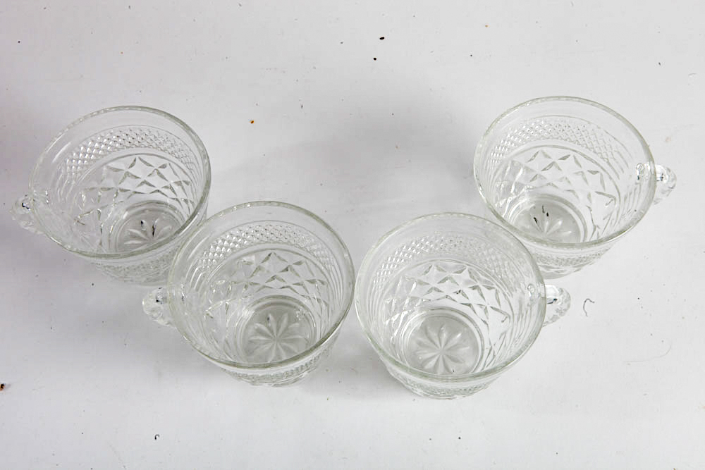 Indiana Glass "Diamond Point Clear" Serveware, Circa 1960-1990