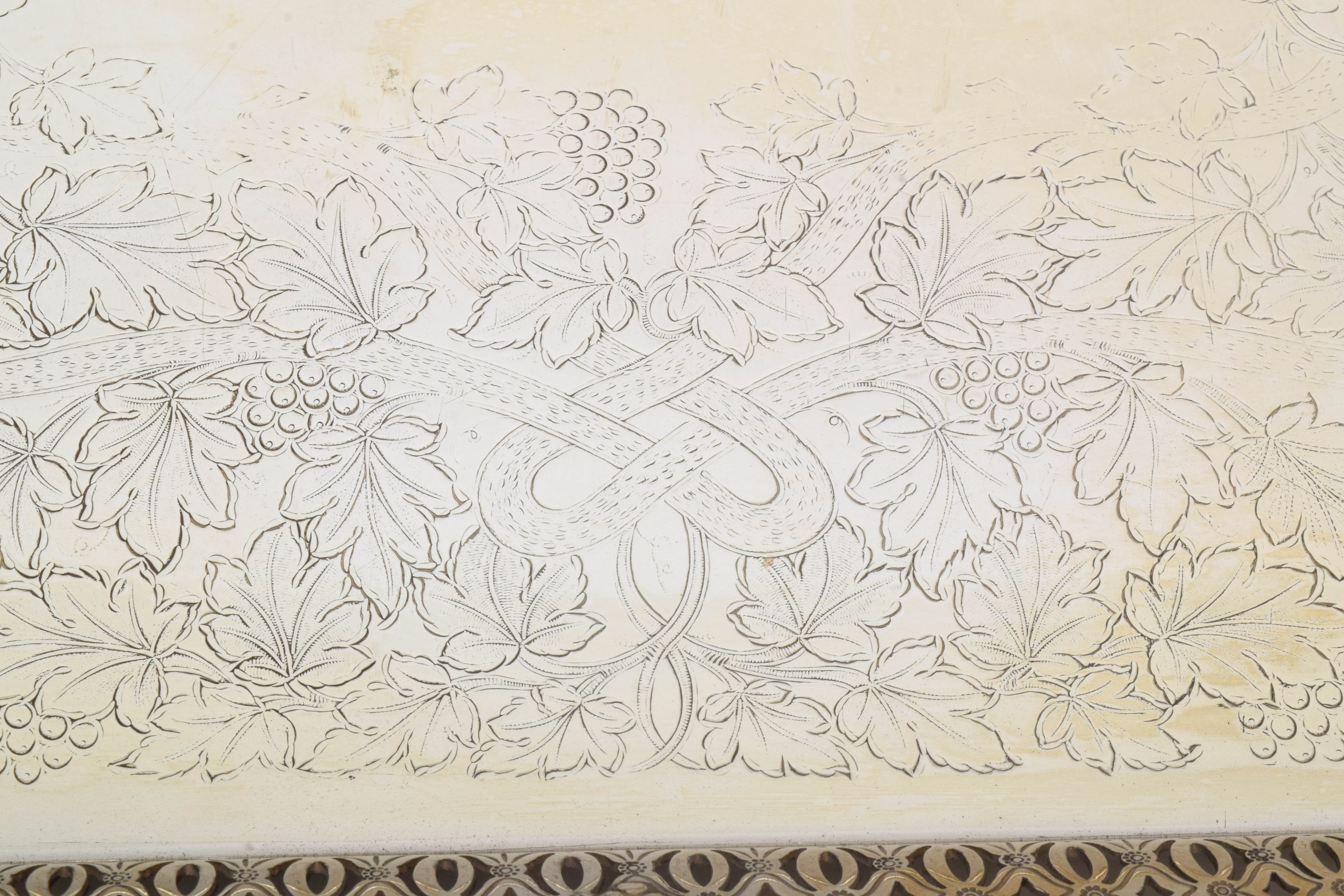 Ellis-Barker Silver Co. Grapevine Silver-Plated Serving Tray