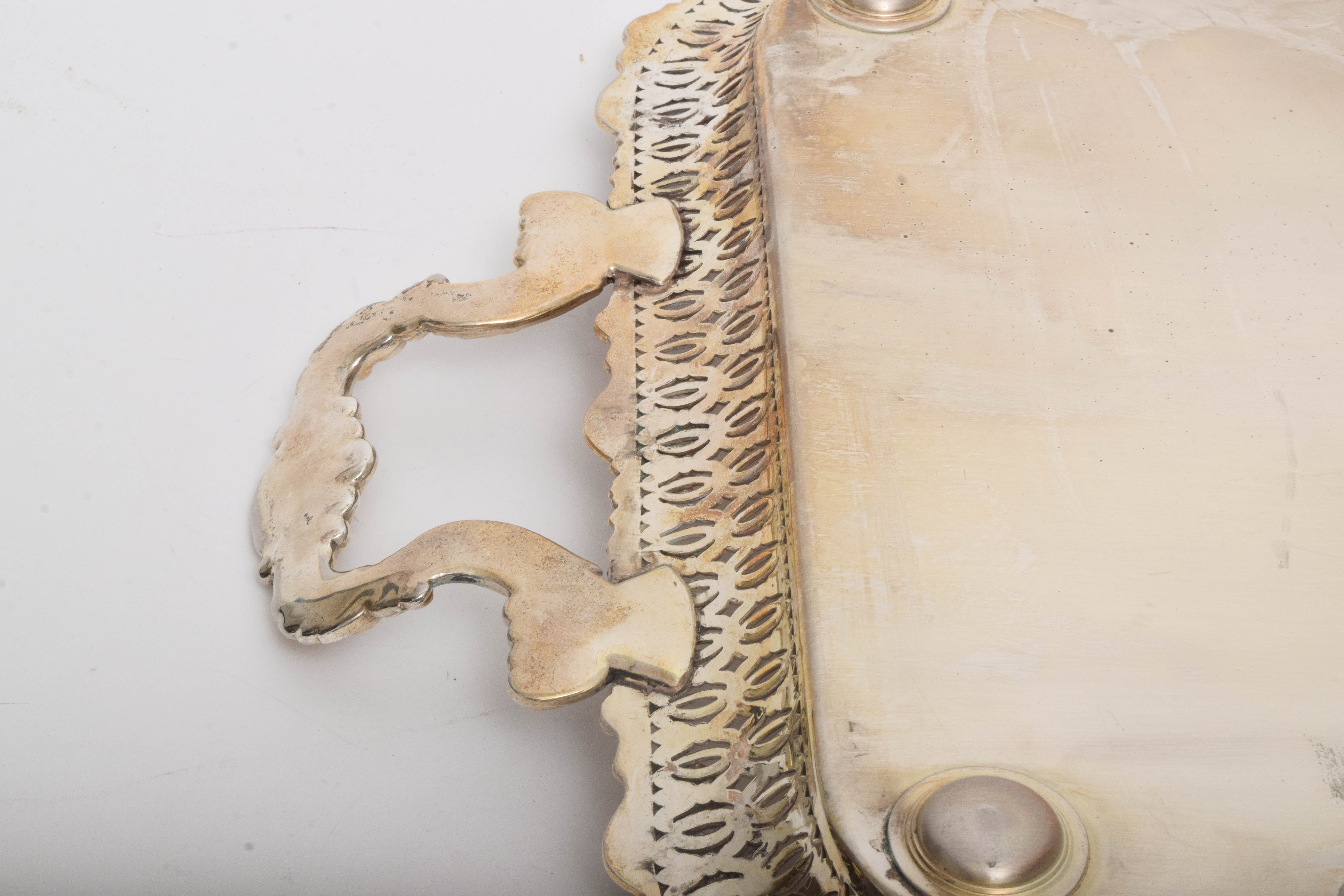 Ellis-Barker Silver Co. Grapevine Silver-Plated Serving Tray