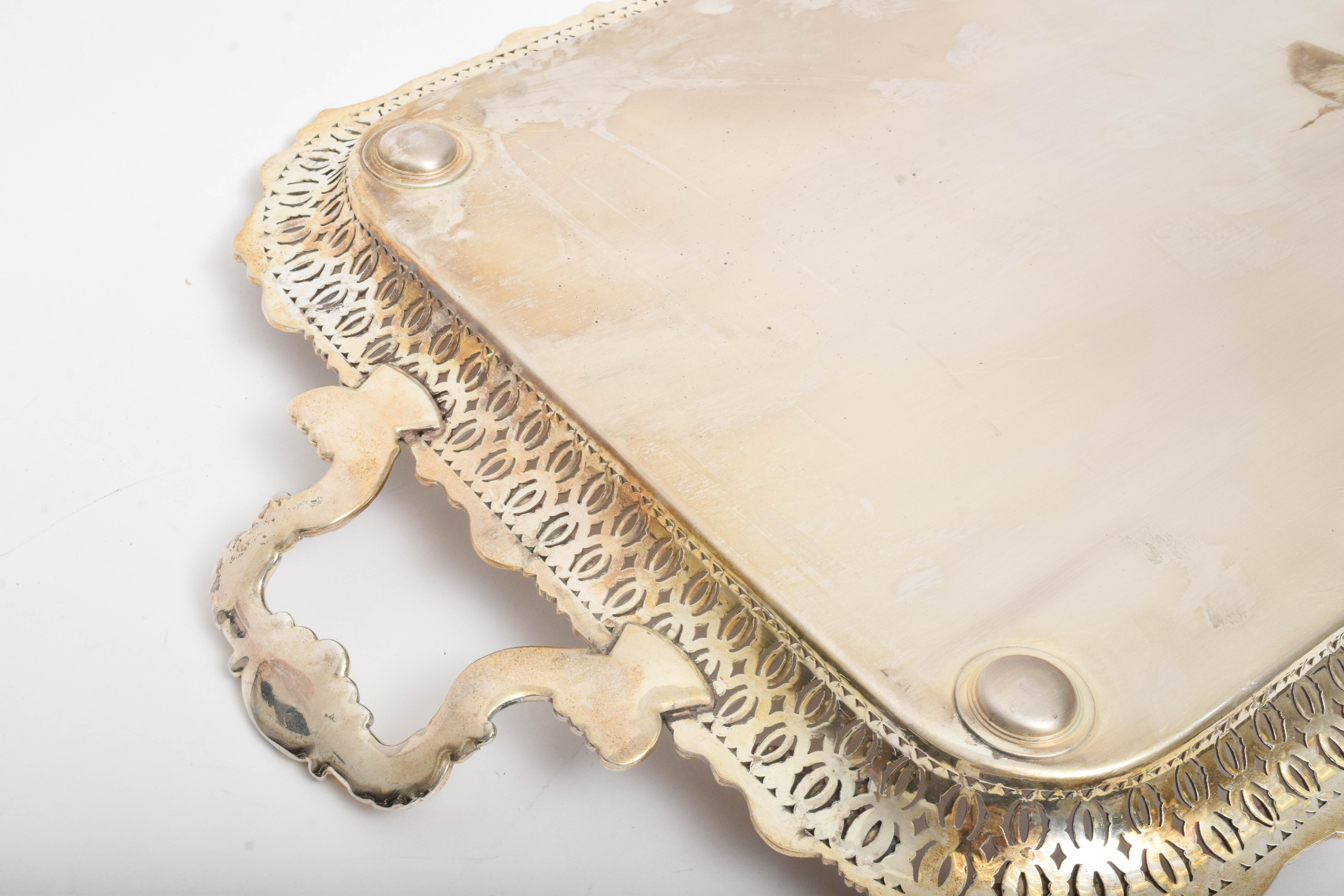 Ellis-Barker Silver Co. Grapevine Silver-Plated Serving Tray