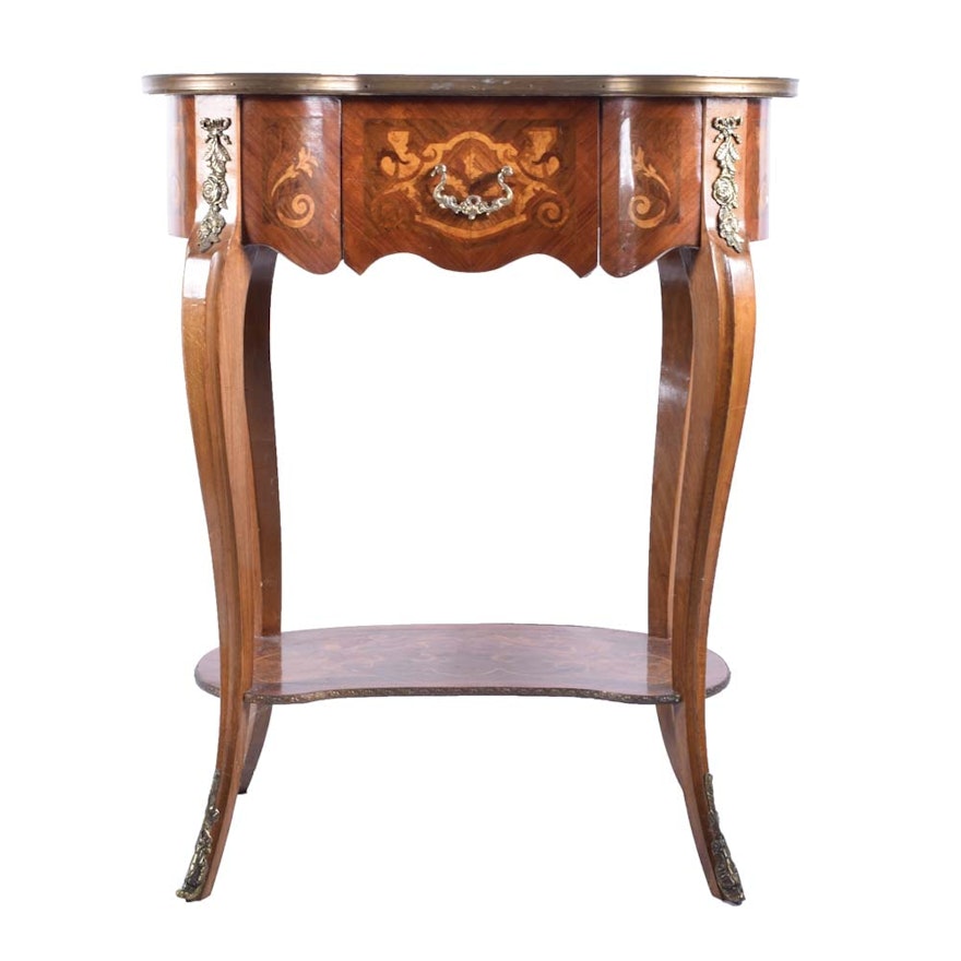 Marquetry Inlay Accent Table