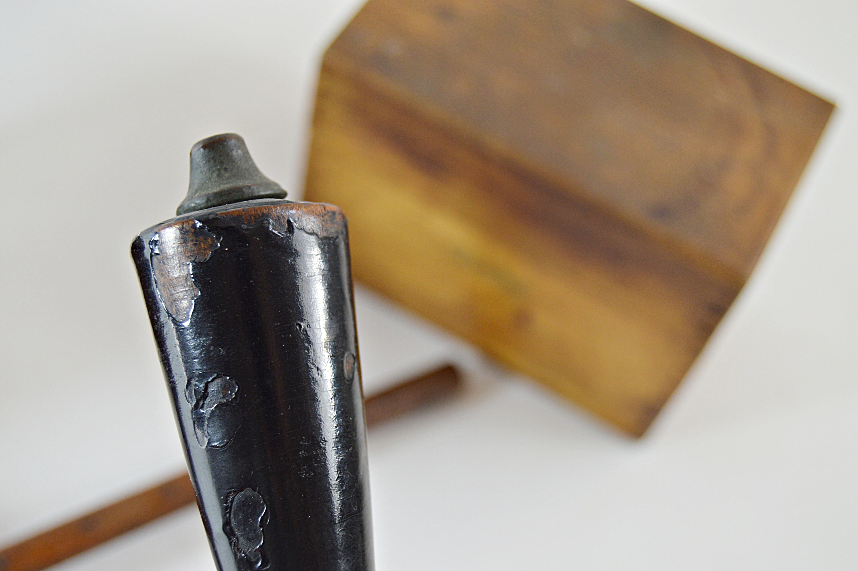 Vintage Globe File Boxes, Brass School Bell, Gavel, Brass/Wood Magnifying Glass