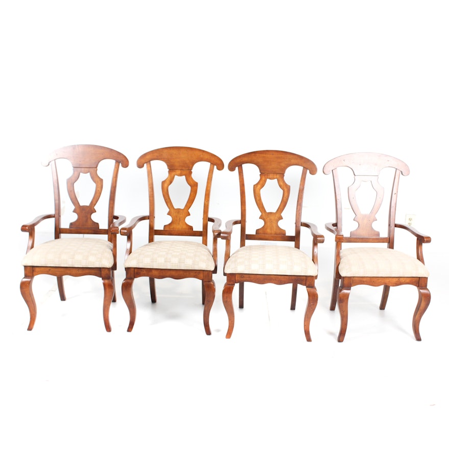 Four Solid Wood Splat Back Dining Chairs