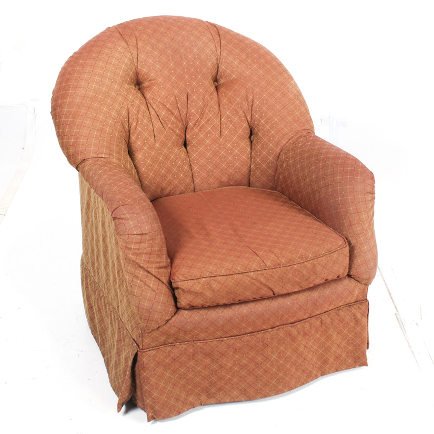 Upholstered Swivel Base Armchair