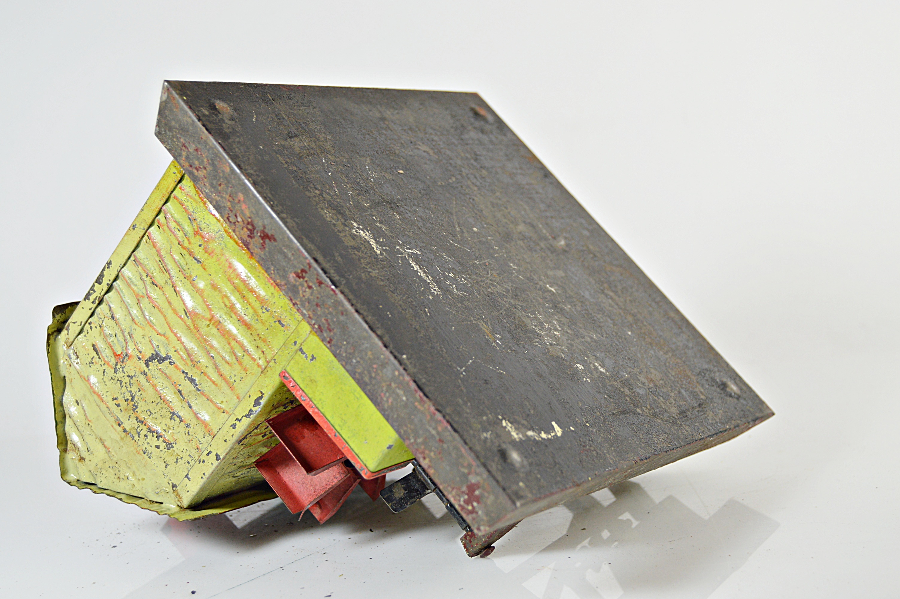 Vintage Folk Art Painted Metal Water Mill