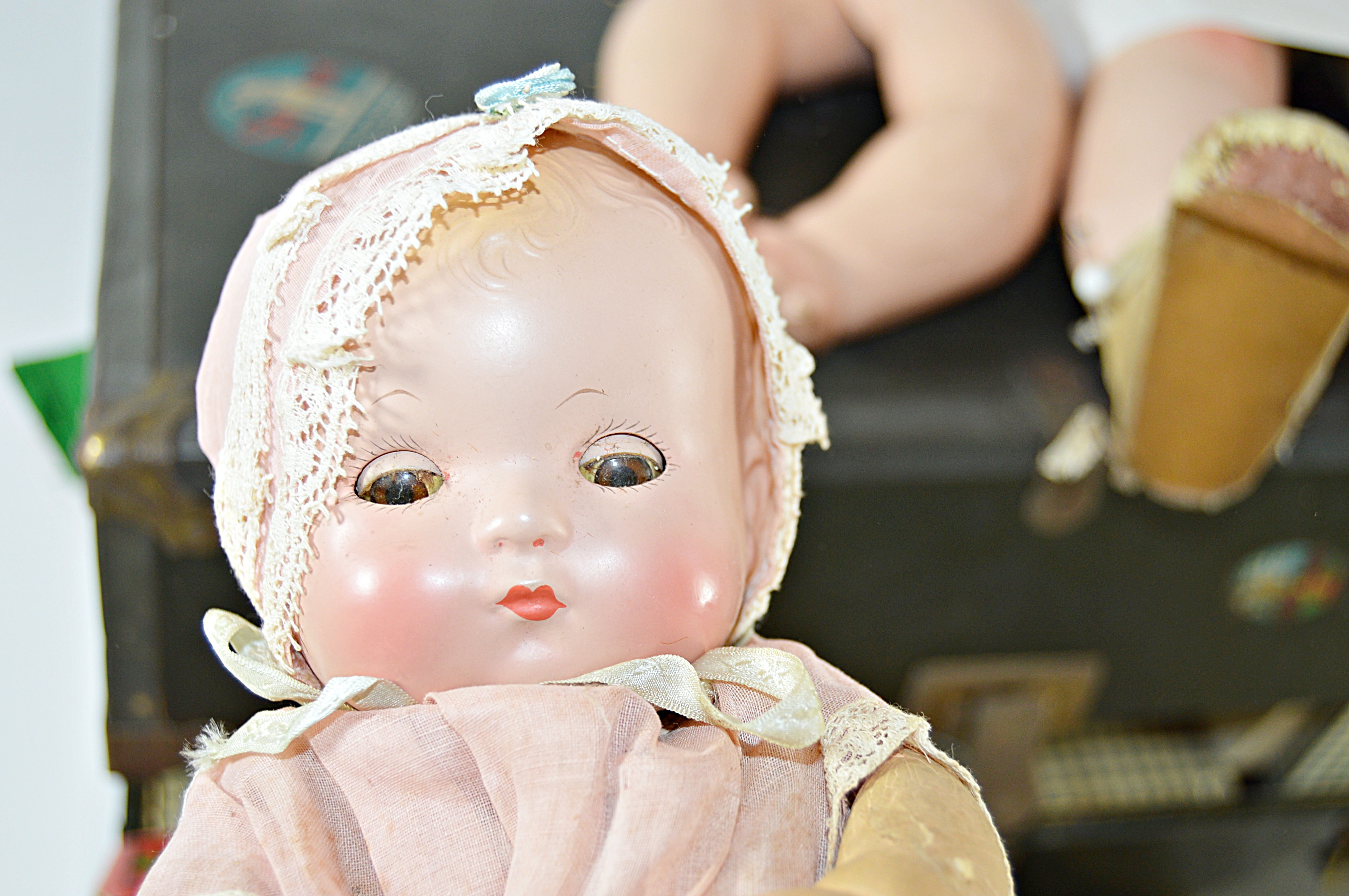 Antique and Vintage Dolls, Doll Clothes, Trunks