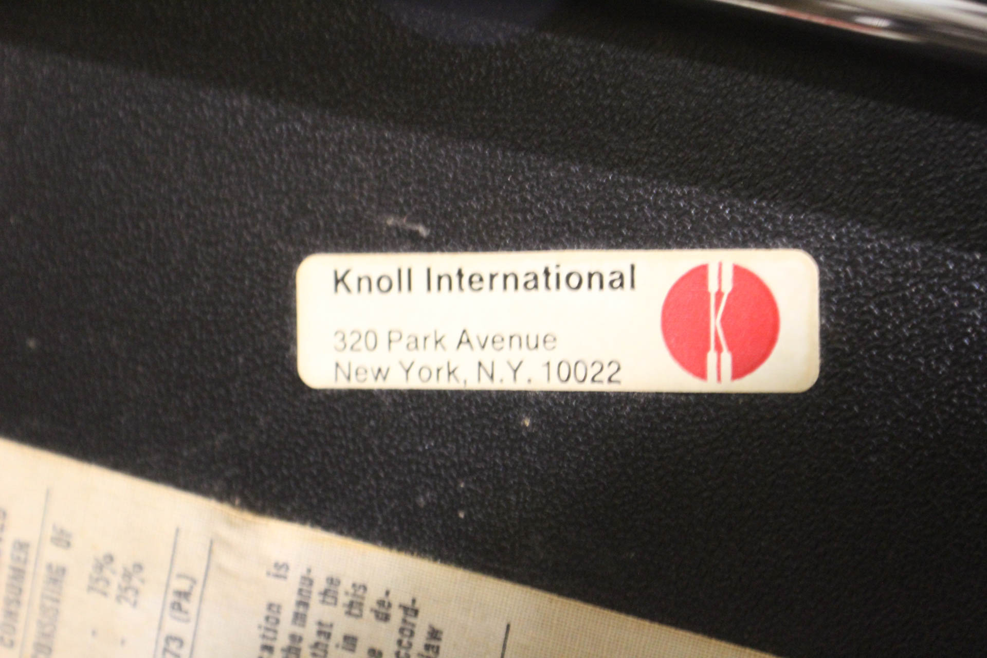 Vintage Knoll Charles Pollock Executive Armchair in Black Suede