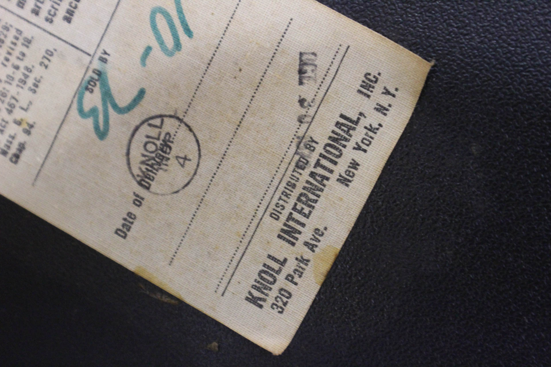 Vintage Knoll Charles Pollock Executive Armchair in Black Suede