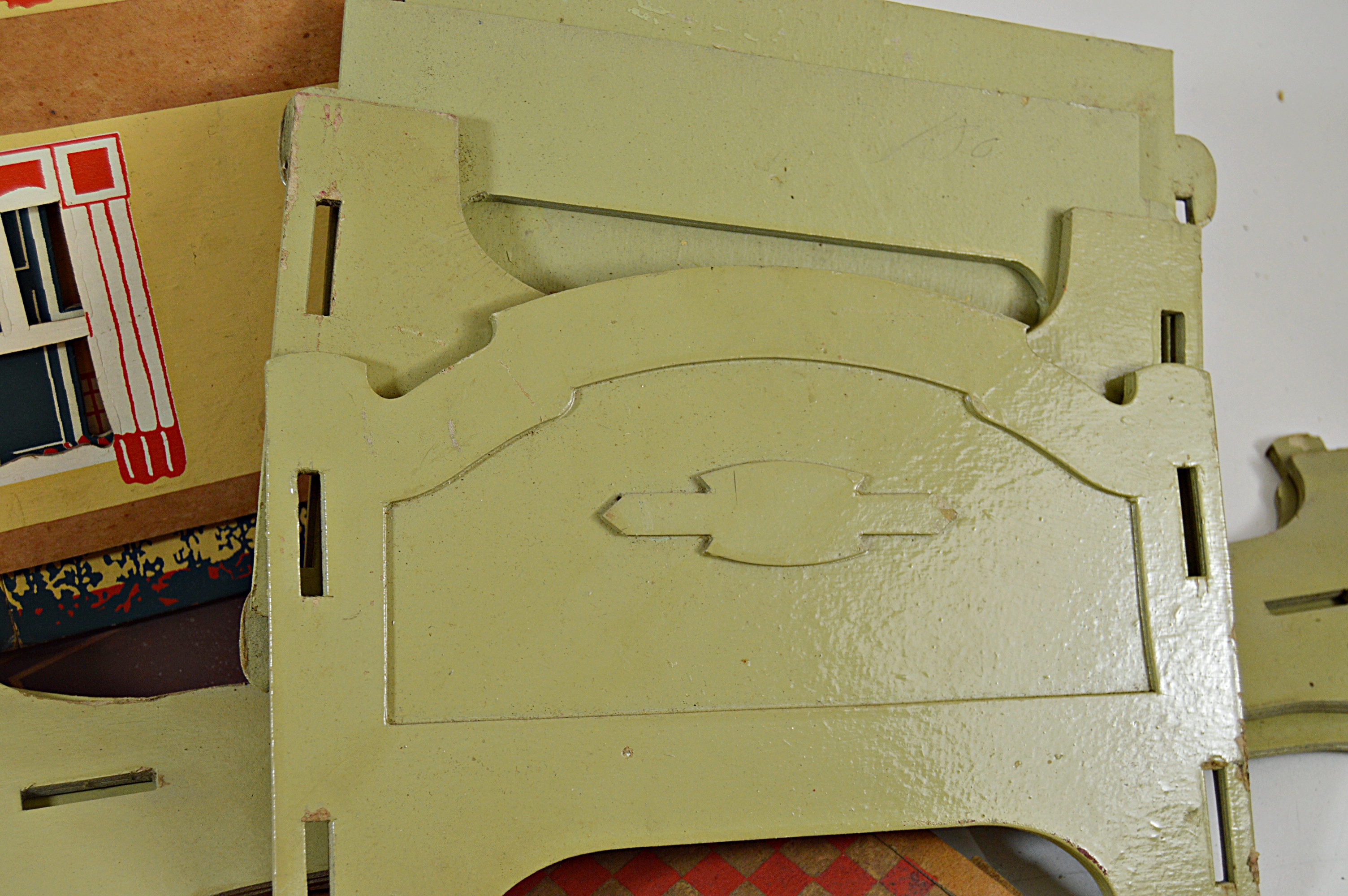 Vintage 1927 Tootsie Toys Dollhouse, Dolls, Doll Bed