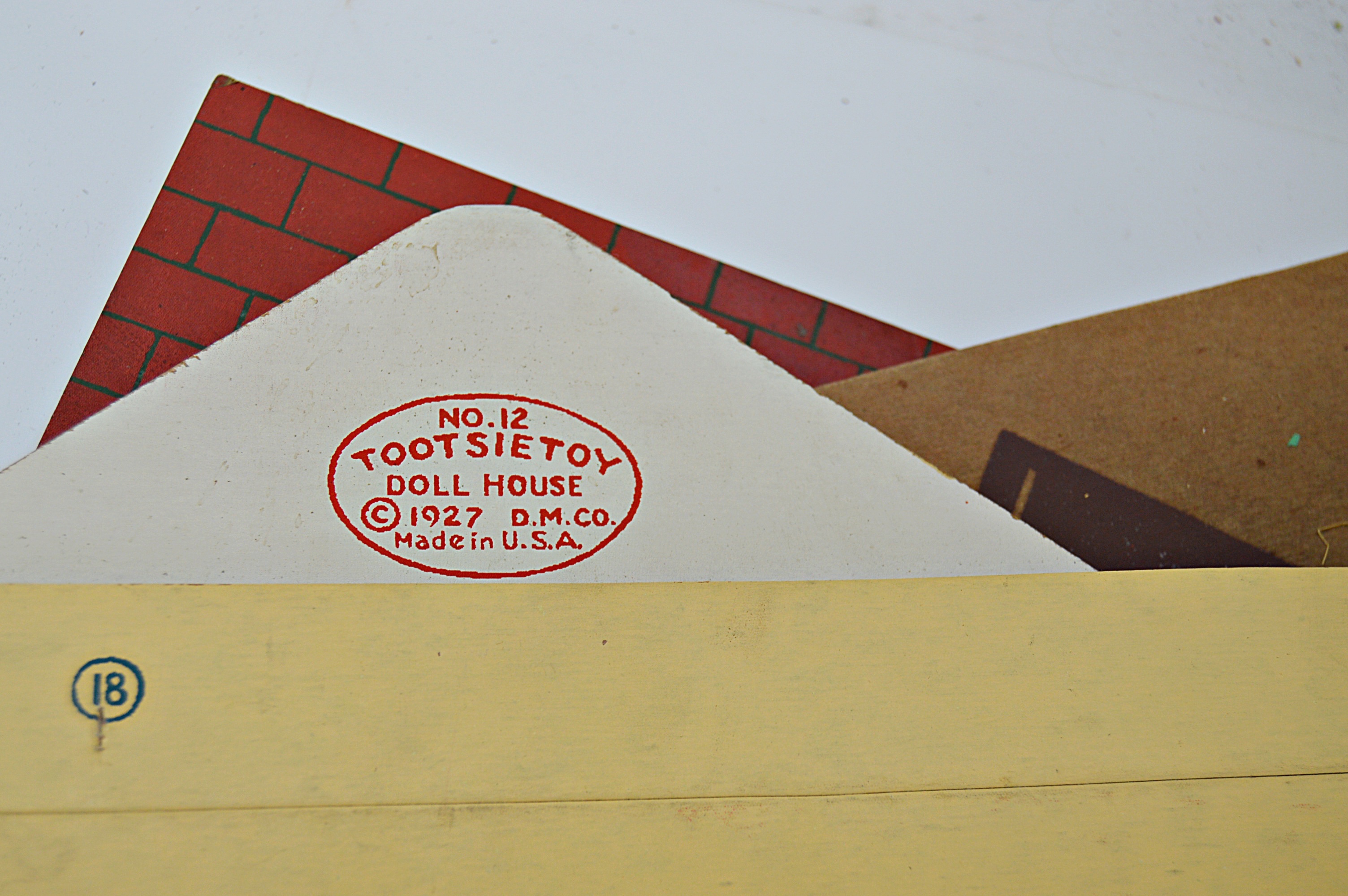 Vintage 1927 Tootsie Toys Dollhouse, Dolls, Doll Bed