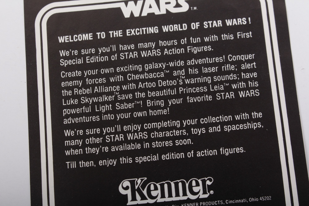 1977 Kenner "Star Wars" Early Bird Mail Away First Edition Action Figures Set