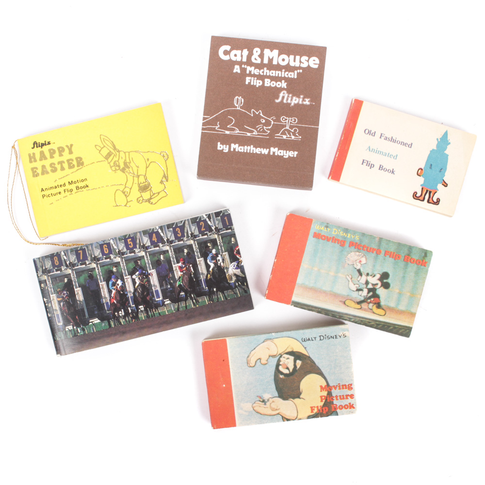 Vintage Flip Book Assortment Featuring Mickey Mouse and Donald Duck