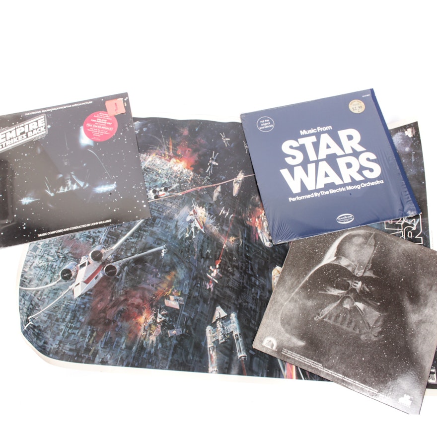 Original 1977 "Star Wars" LP and Poster