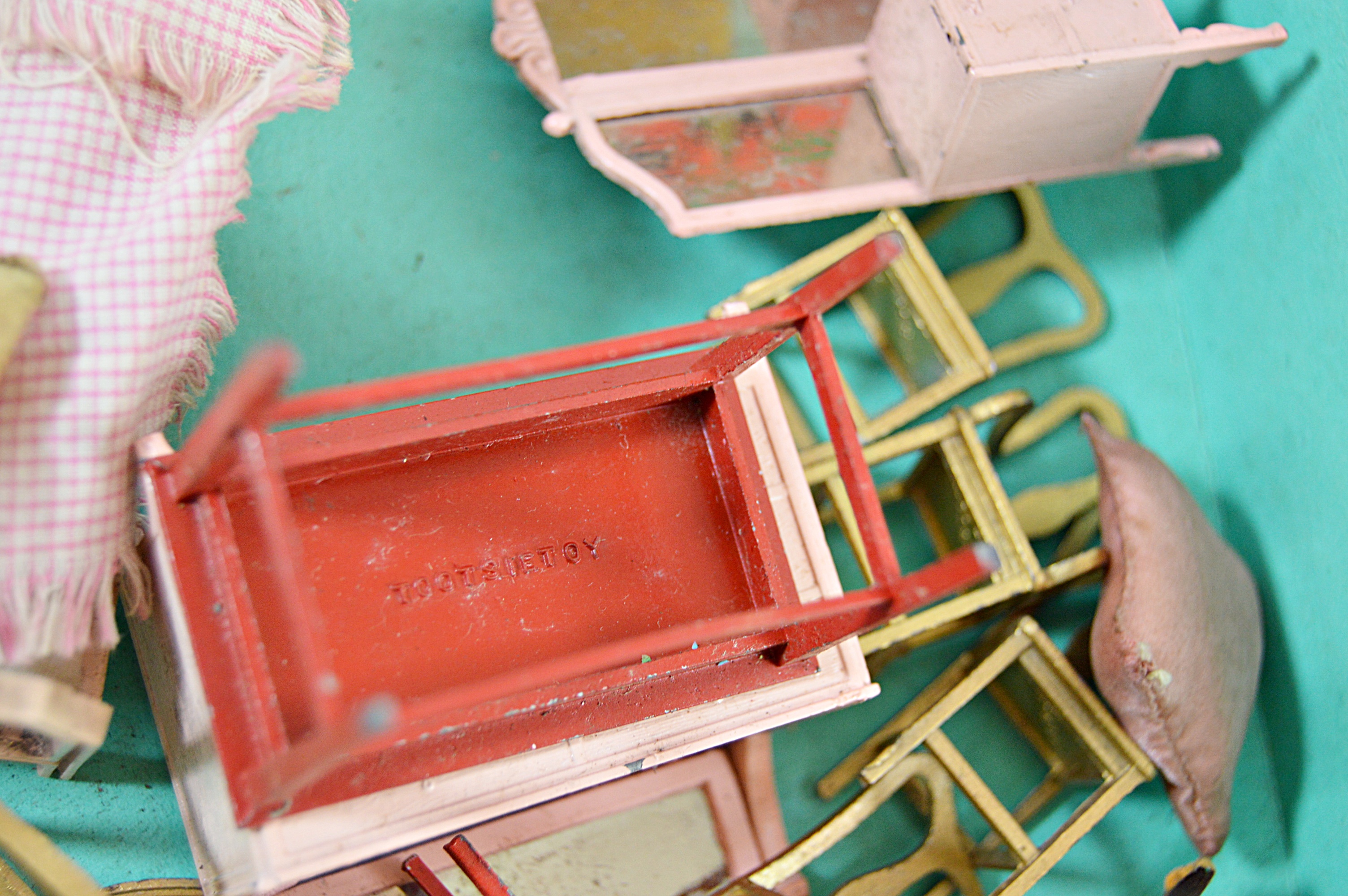 Vintage Tootsie Toys Metal Doll Furniture