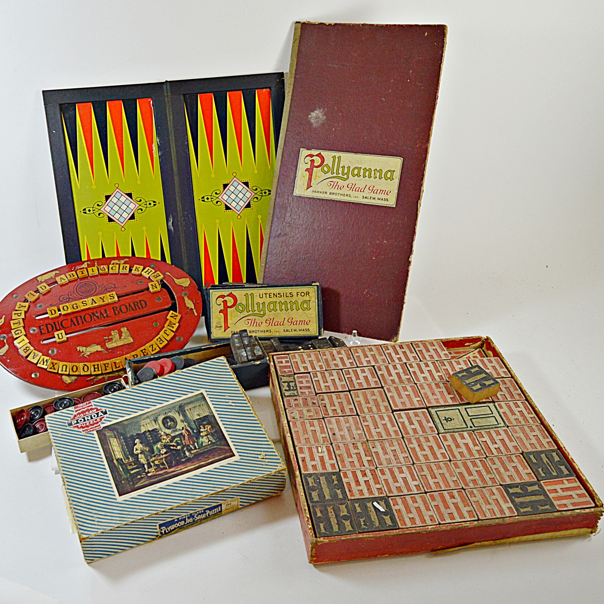 Vintage Building Blocks, Puzzles and Board Games