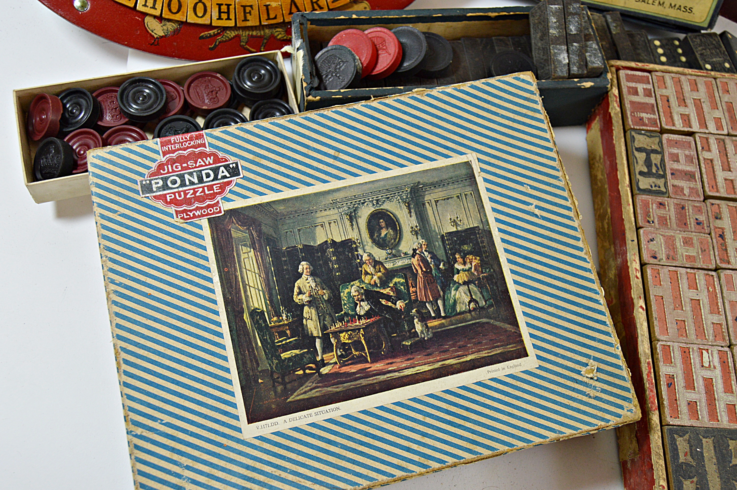 Vintage Building Blocks, Puzzles and Board Games