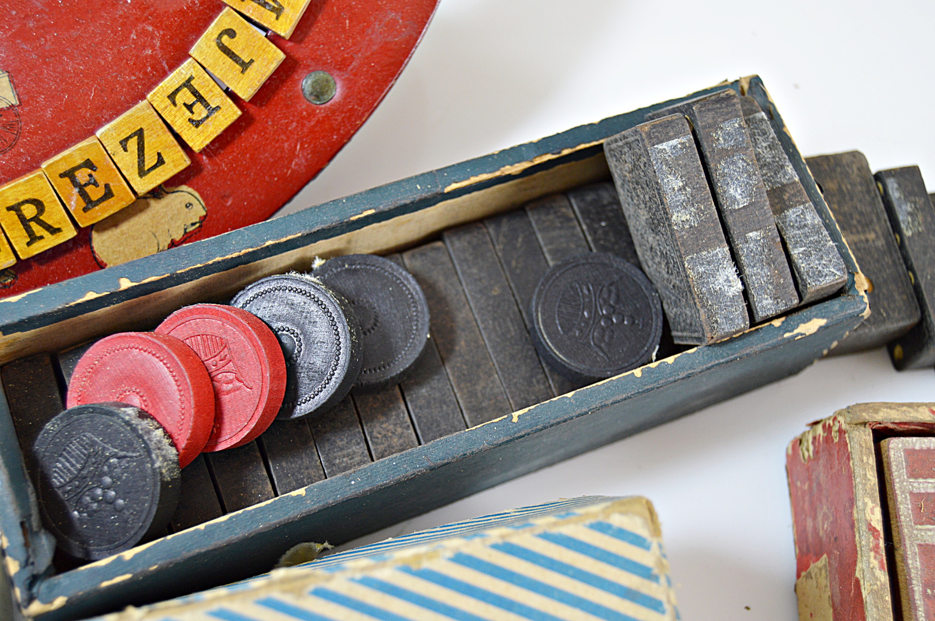 Vintage Building Blocks, Puzzles and Board Games