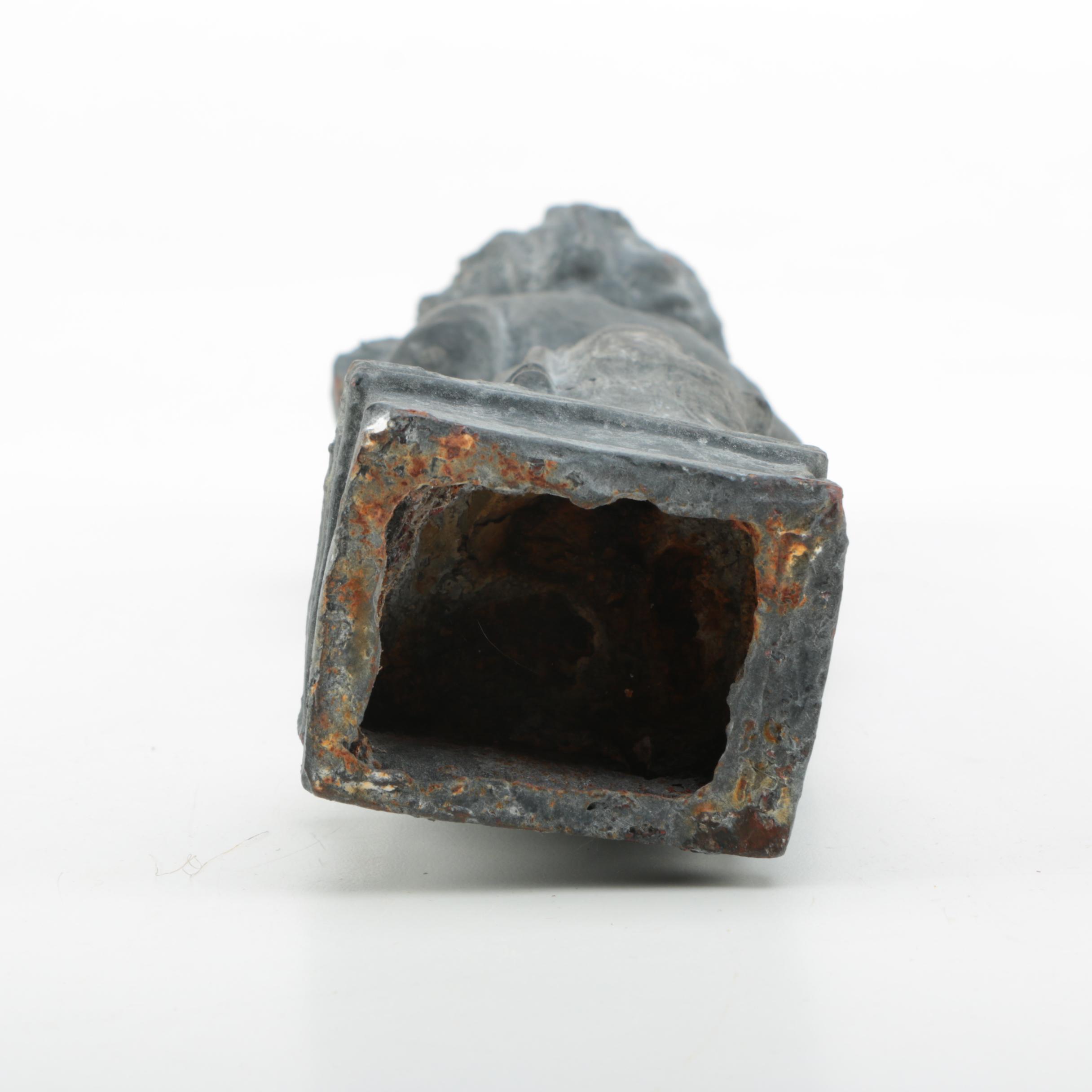 Cast Iron Architectural Salvage Putti Statue Post Toppers