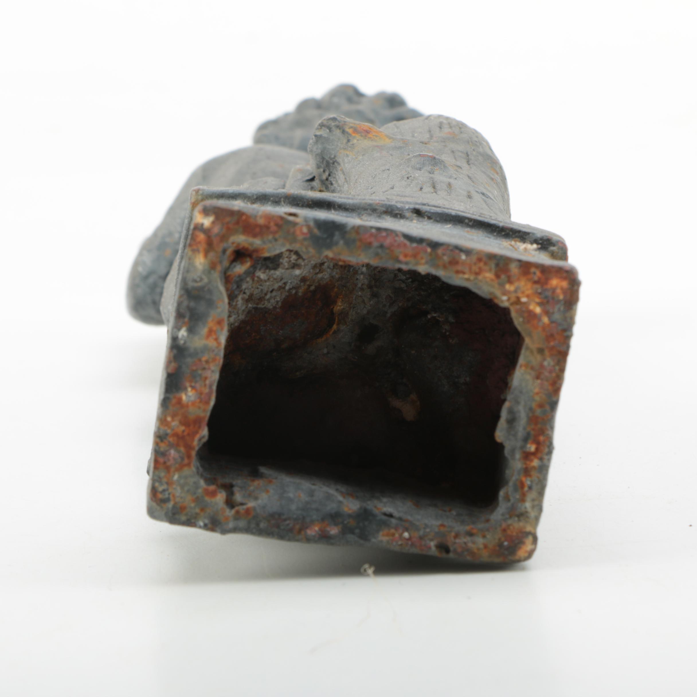 Cast Iron Architectural Salvage Putti Statue Post Toppers