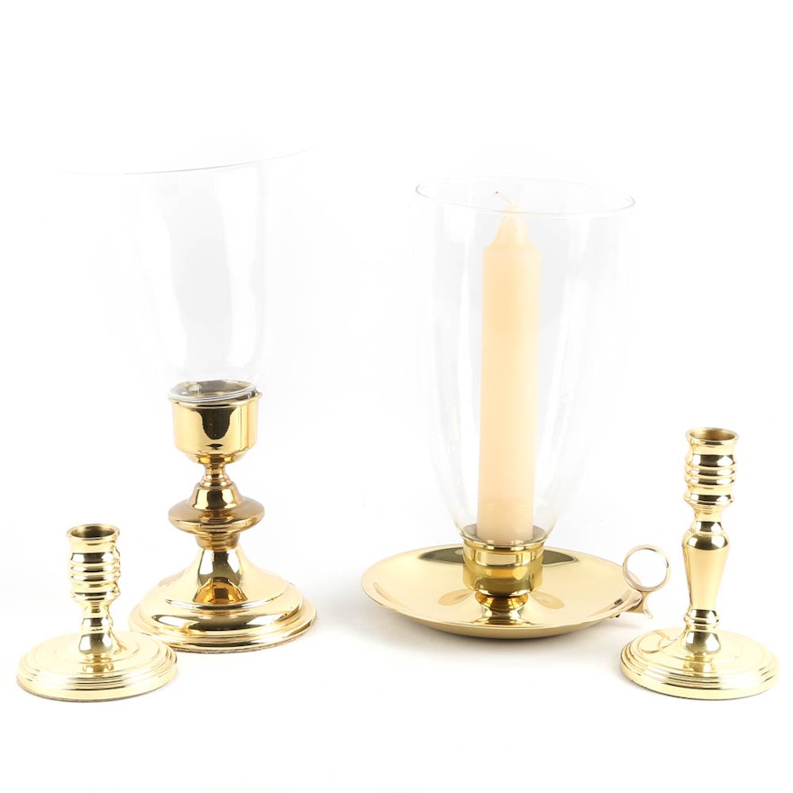 Brass Candle Holders including Baldwin