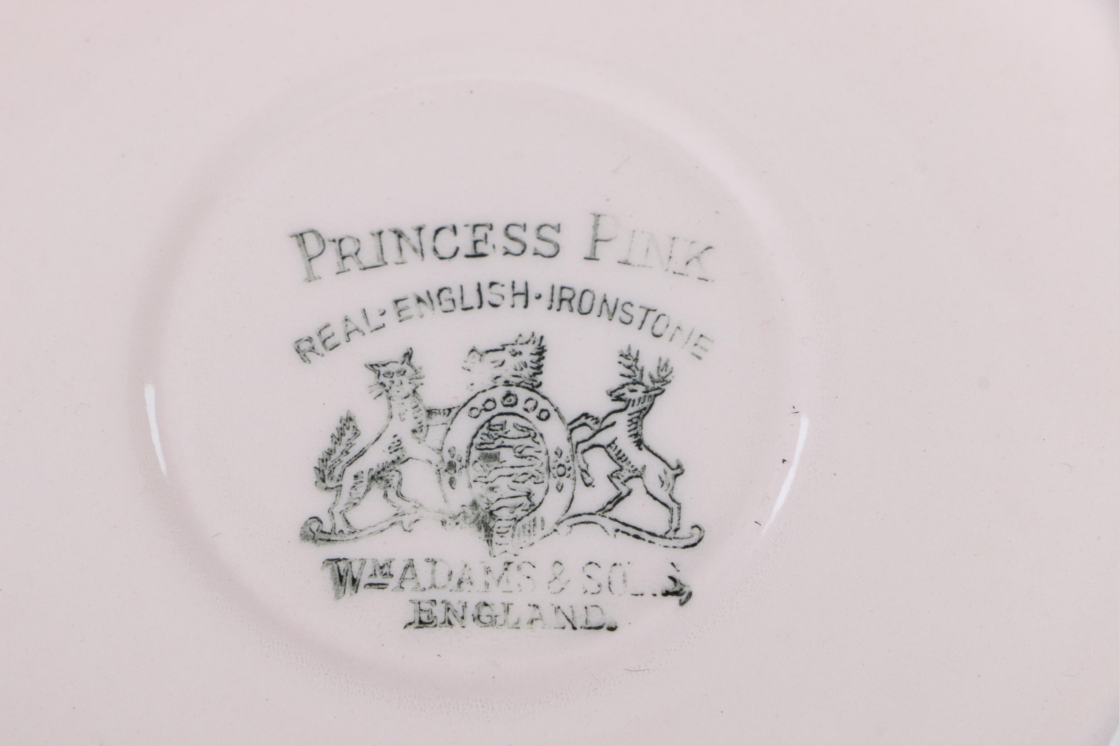 William Adams & Sons "Princess Pink" Ironstone Tableware Post-1950