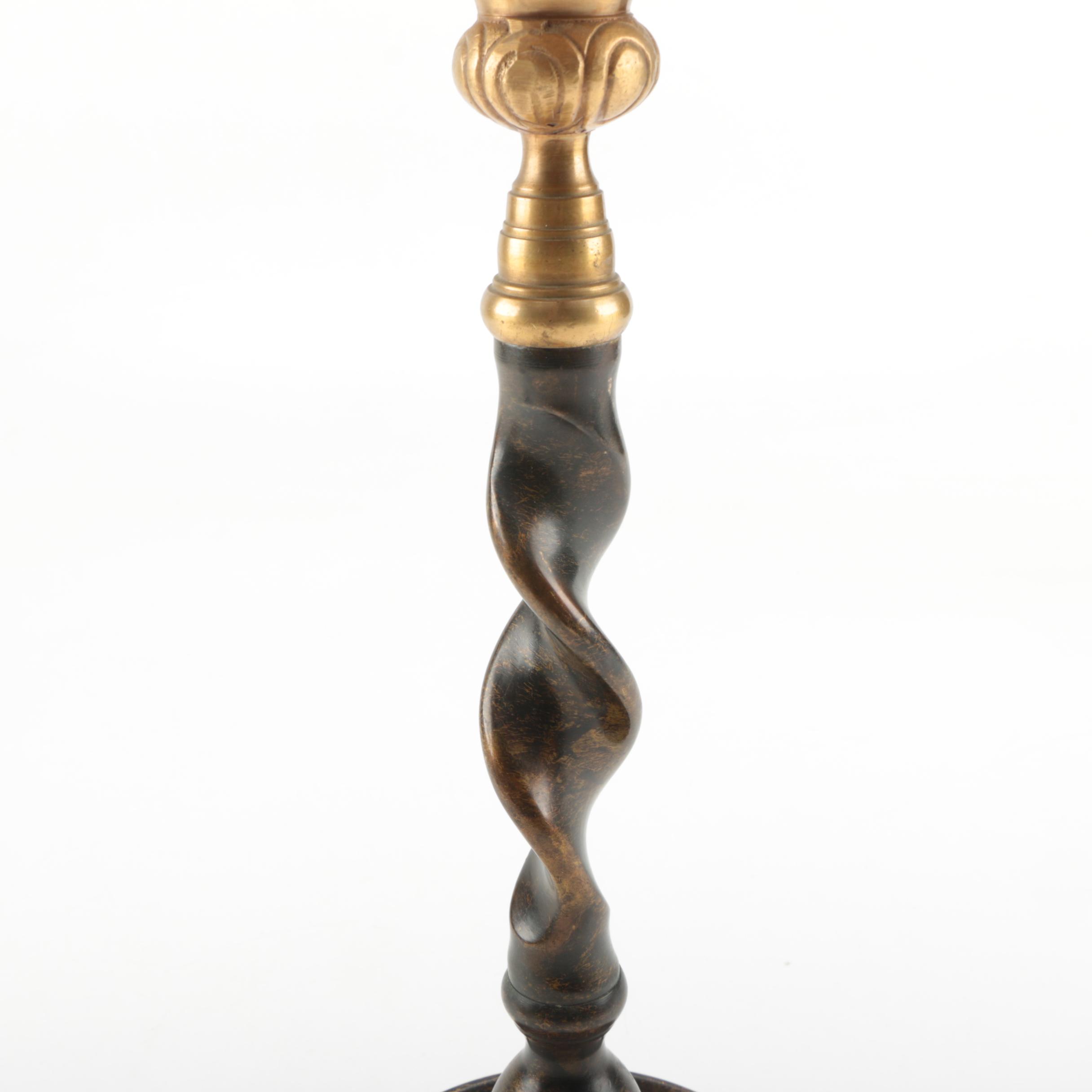 Maitland-Smith Bronze Barley Twist Candlestick Holders