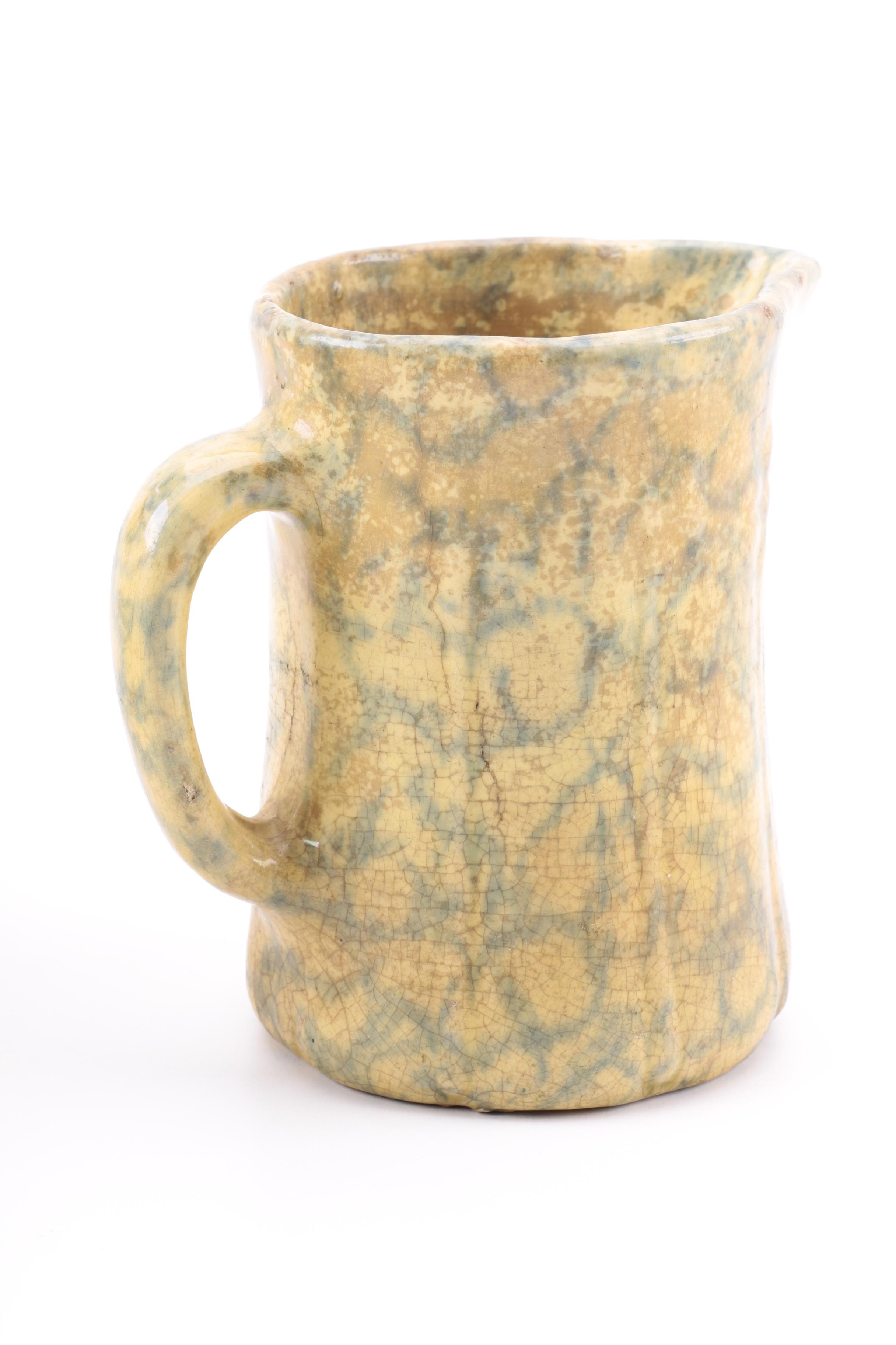 Vintage American Spongeware Bowls and Creamer