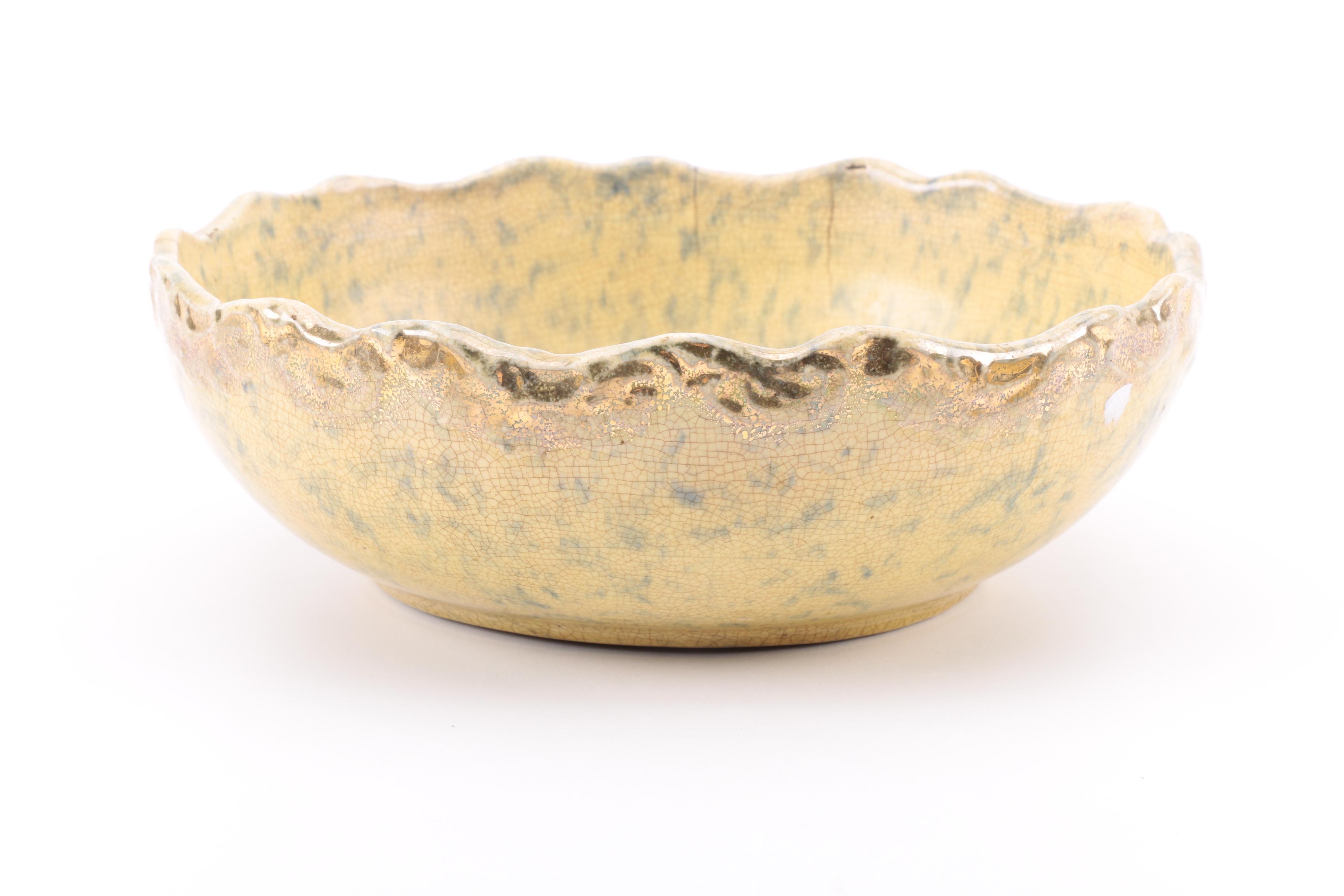 Vintage American Spongeware Bowls and Creamer