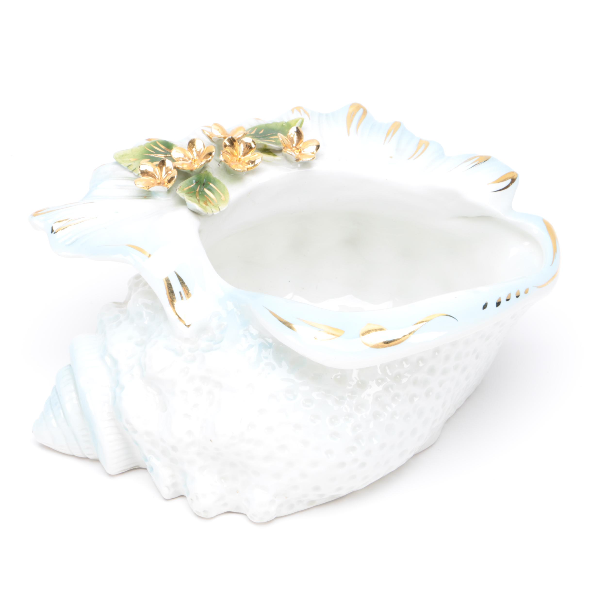 Vintage Ceramic Capodimonte Shell