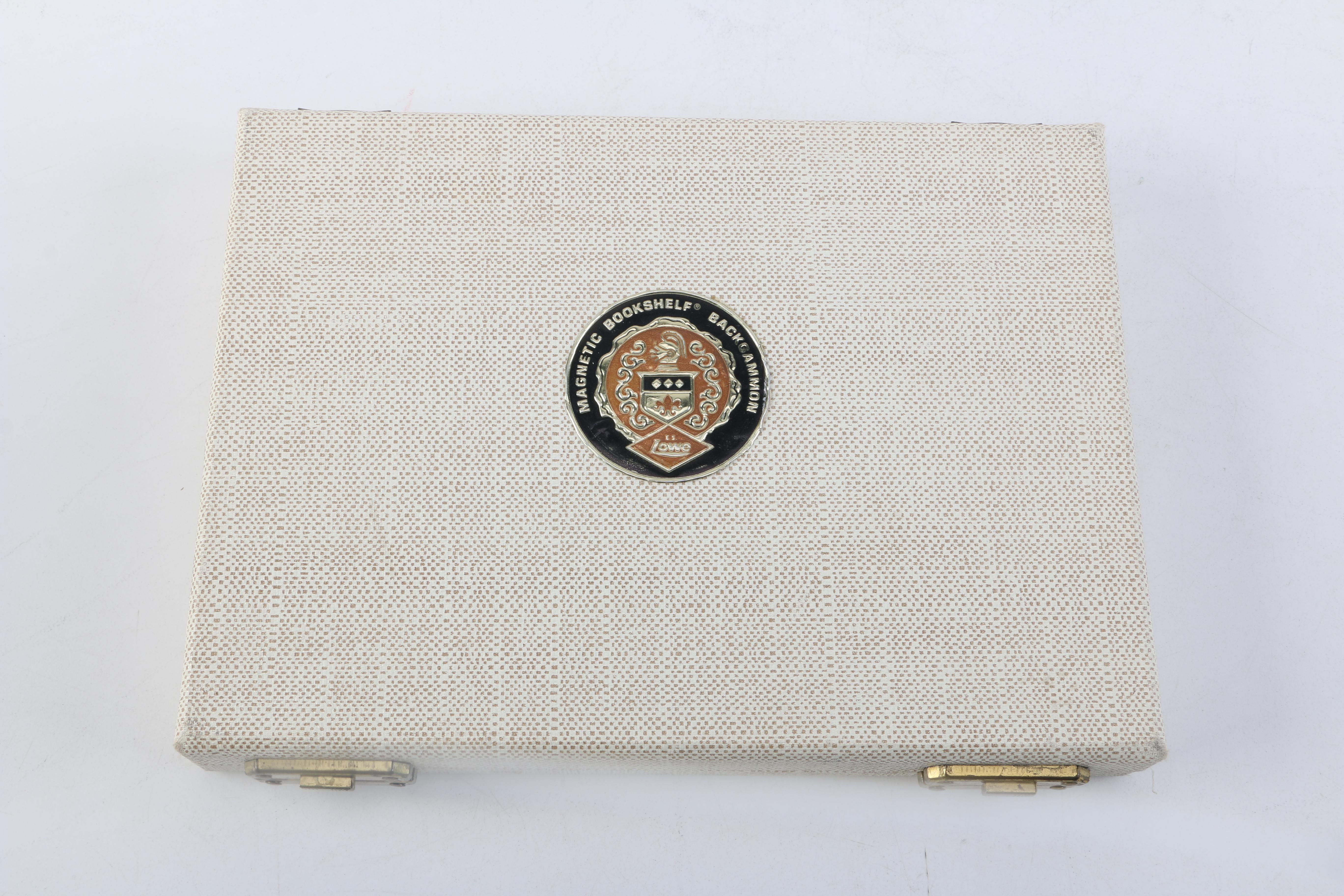 Barbour Pin, Backgammon Game Board and Crystal Drinking Glass