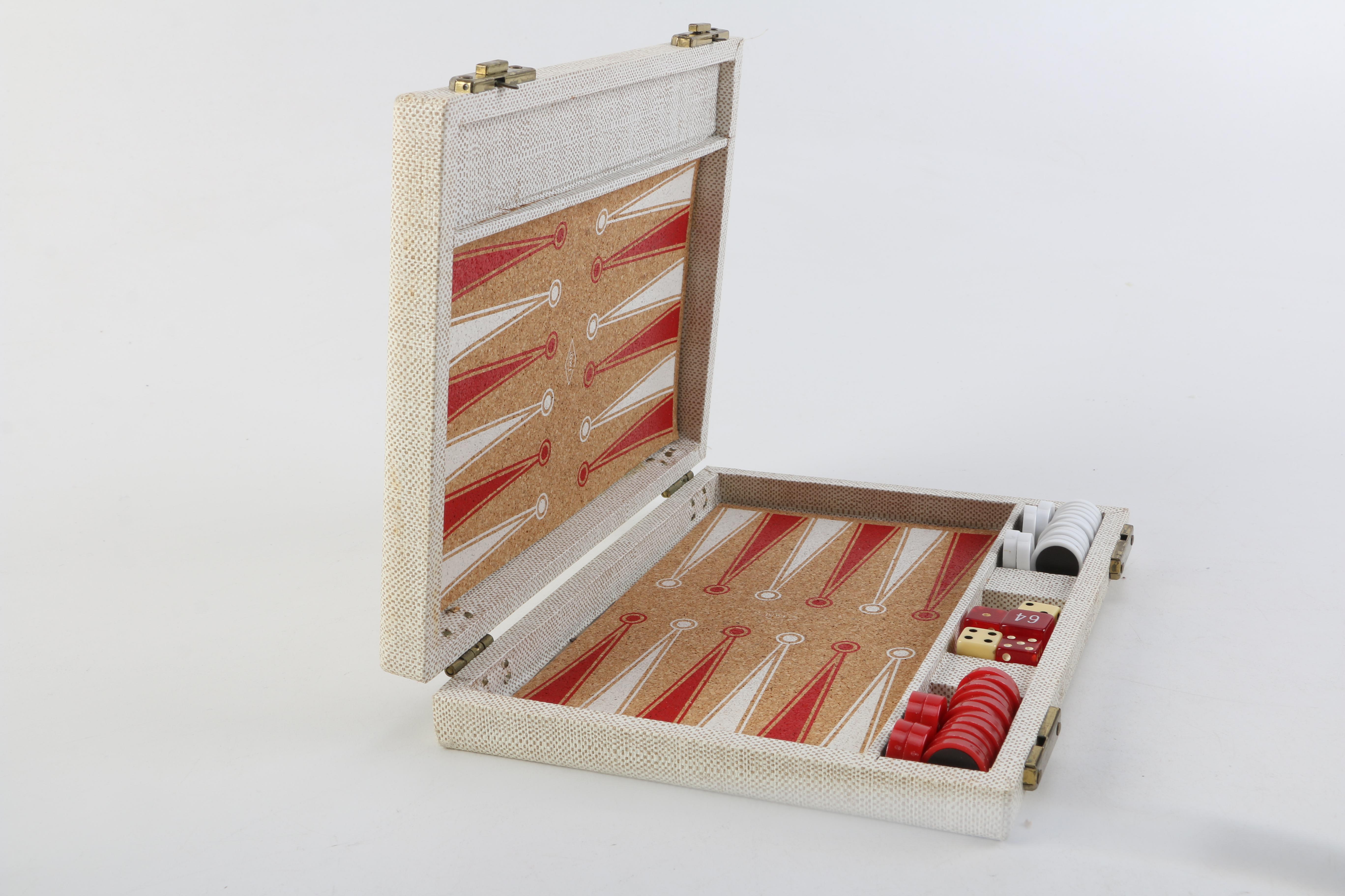 Barbour Pin, Backgammon Game Board and Crystal Drinking Glass