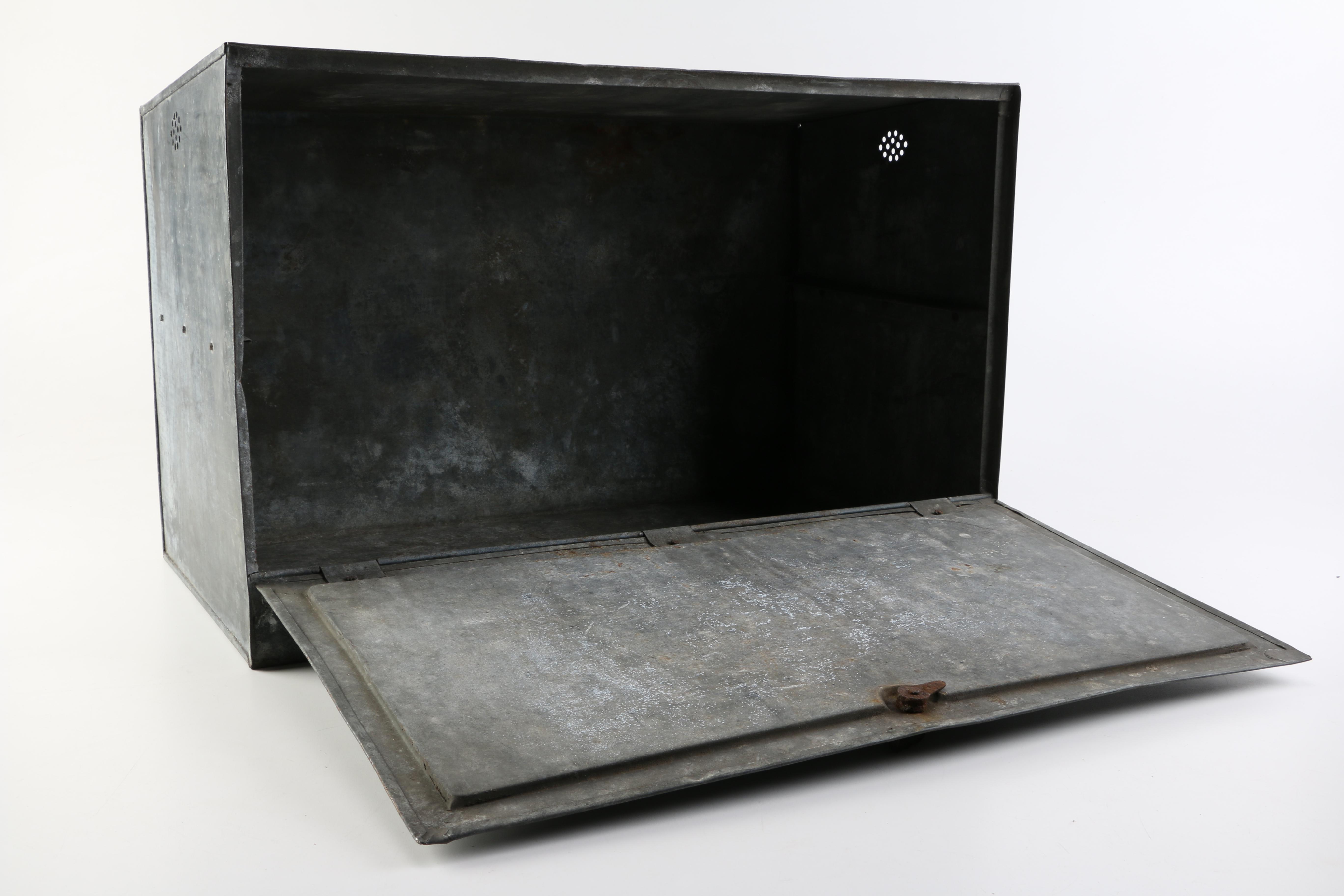 Early 20th-Century Lawco Galvanized Steel Advertising Window Refrigerator