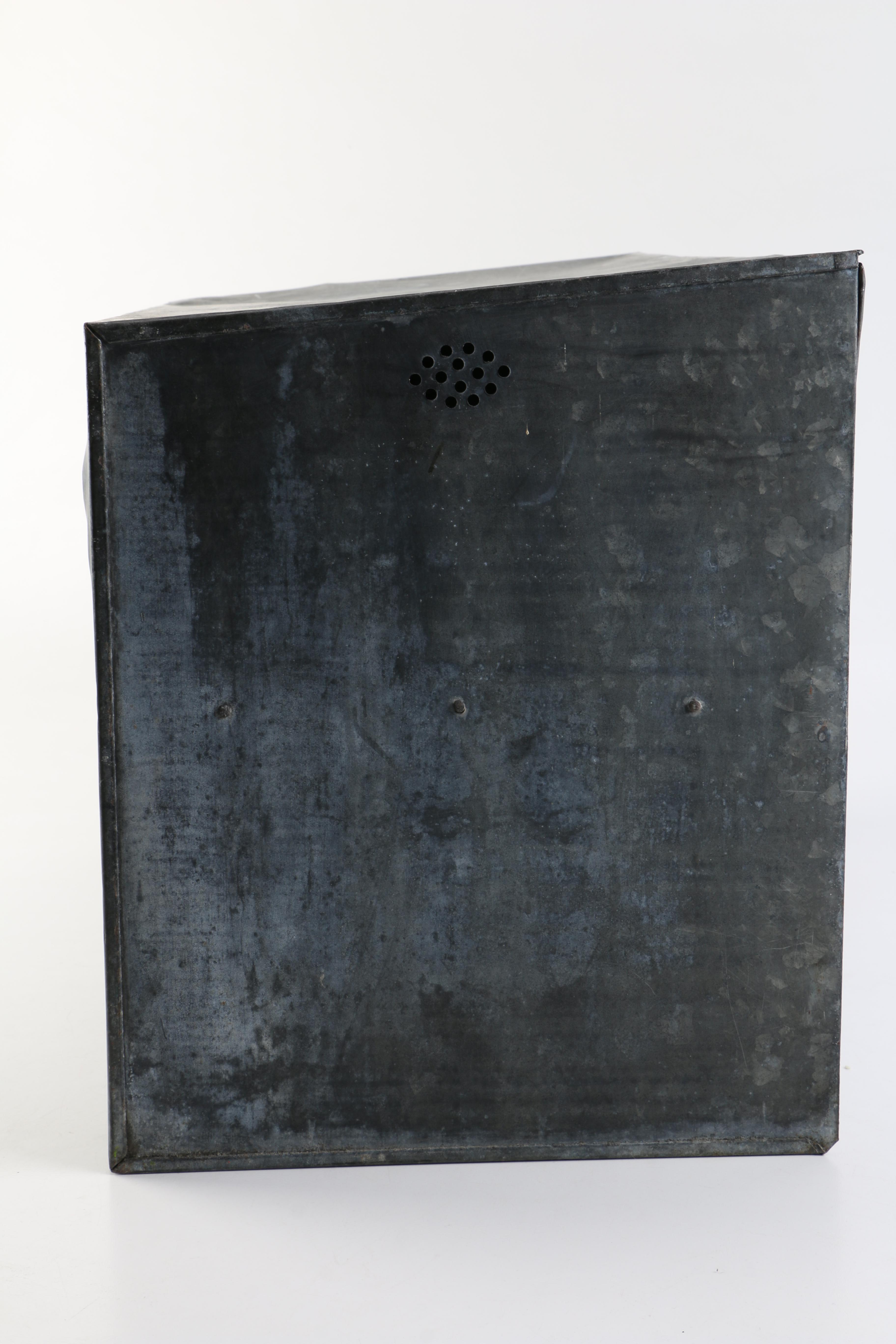 Early 20th-Century Lawco Galvanized Steel Advertising Window Refrigerator