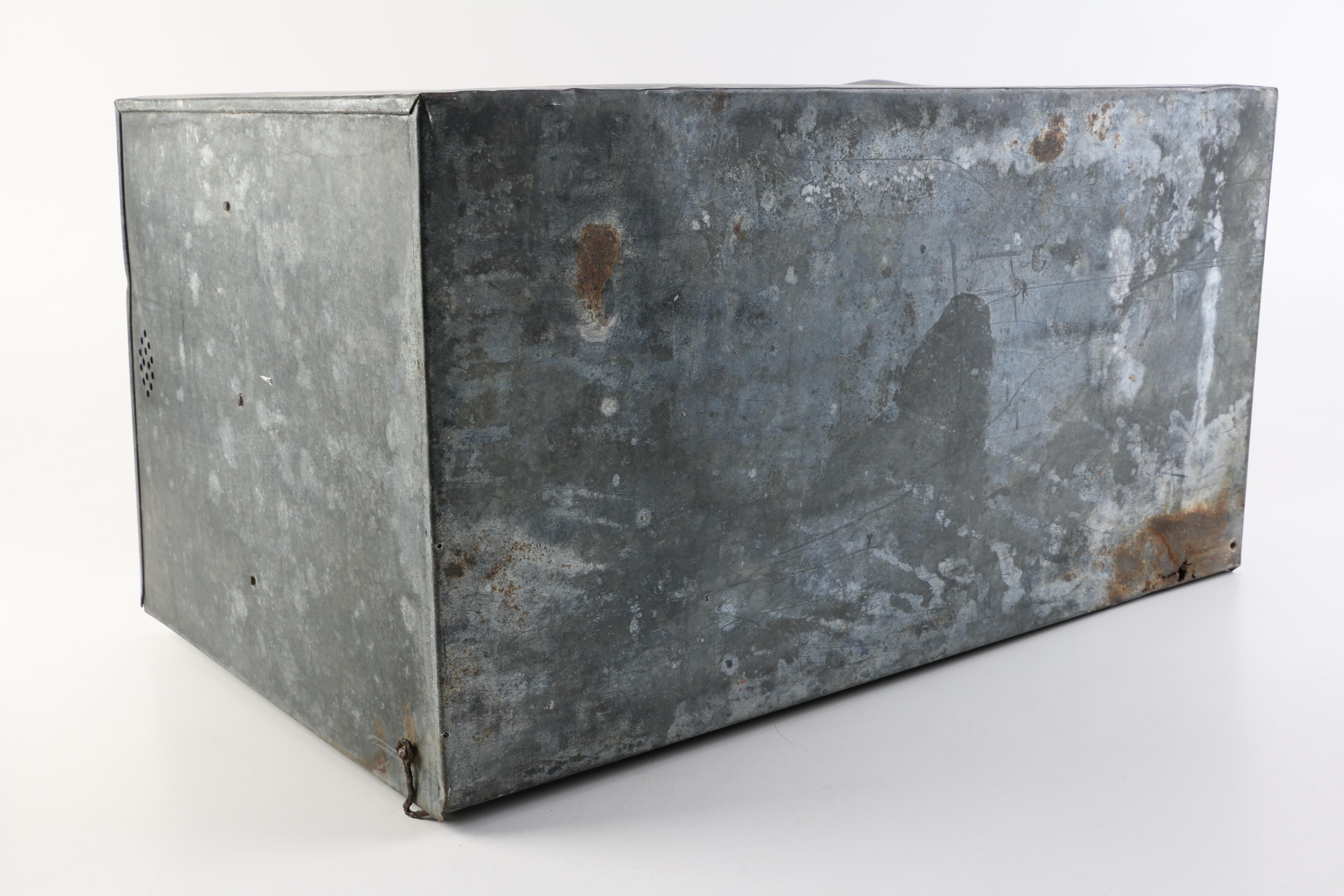 Early 20th-Century Lawco Galvanized Steel Advertising Window Refrigerator