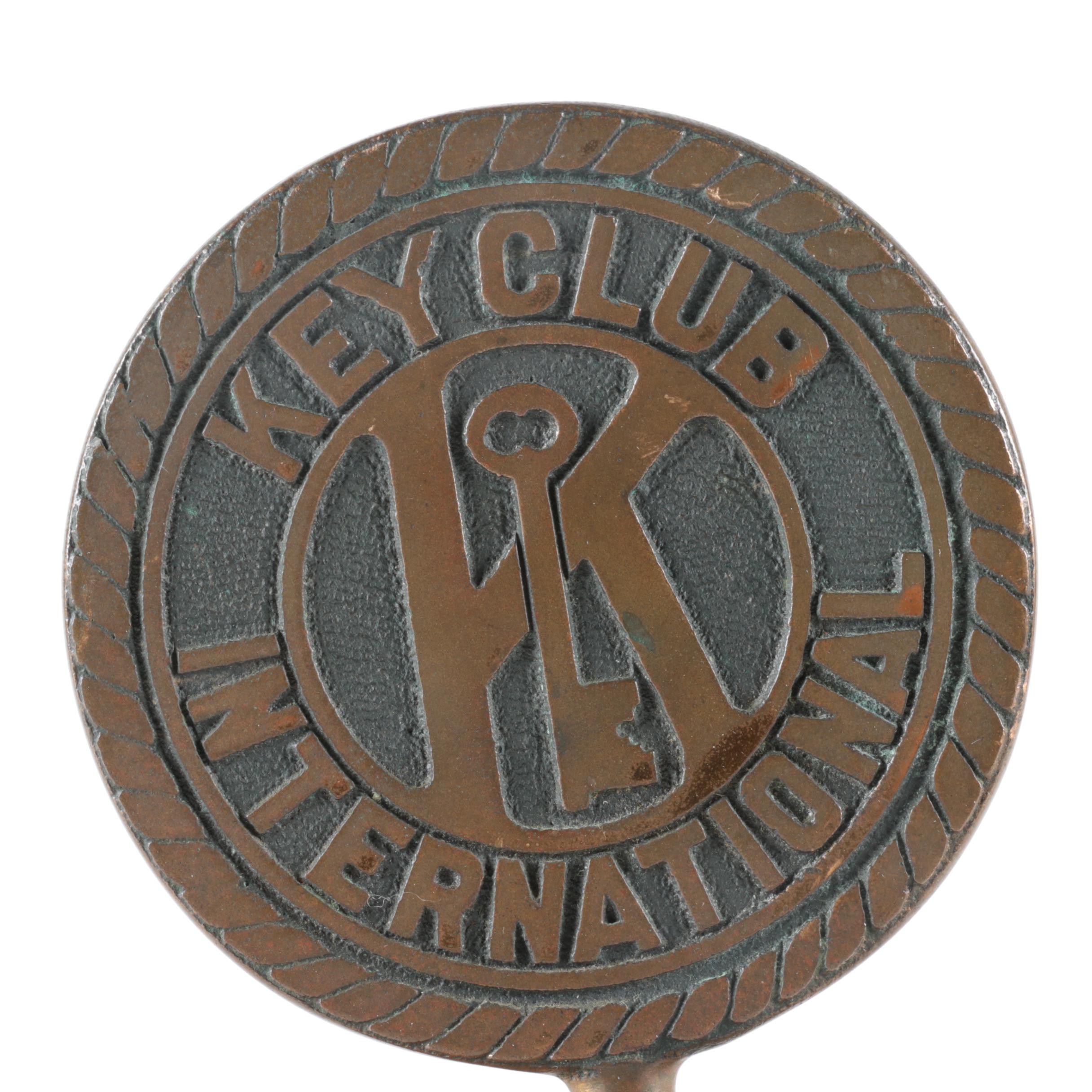 Kiwanis Key Club International Bronze Desk Bell