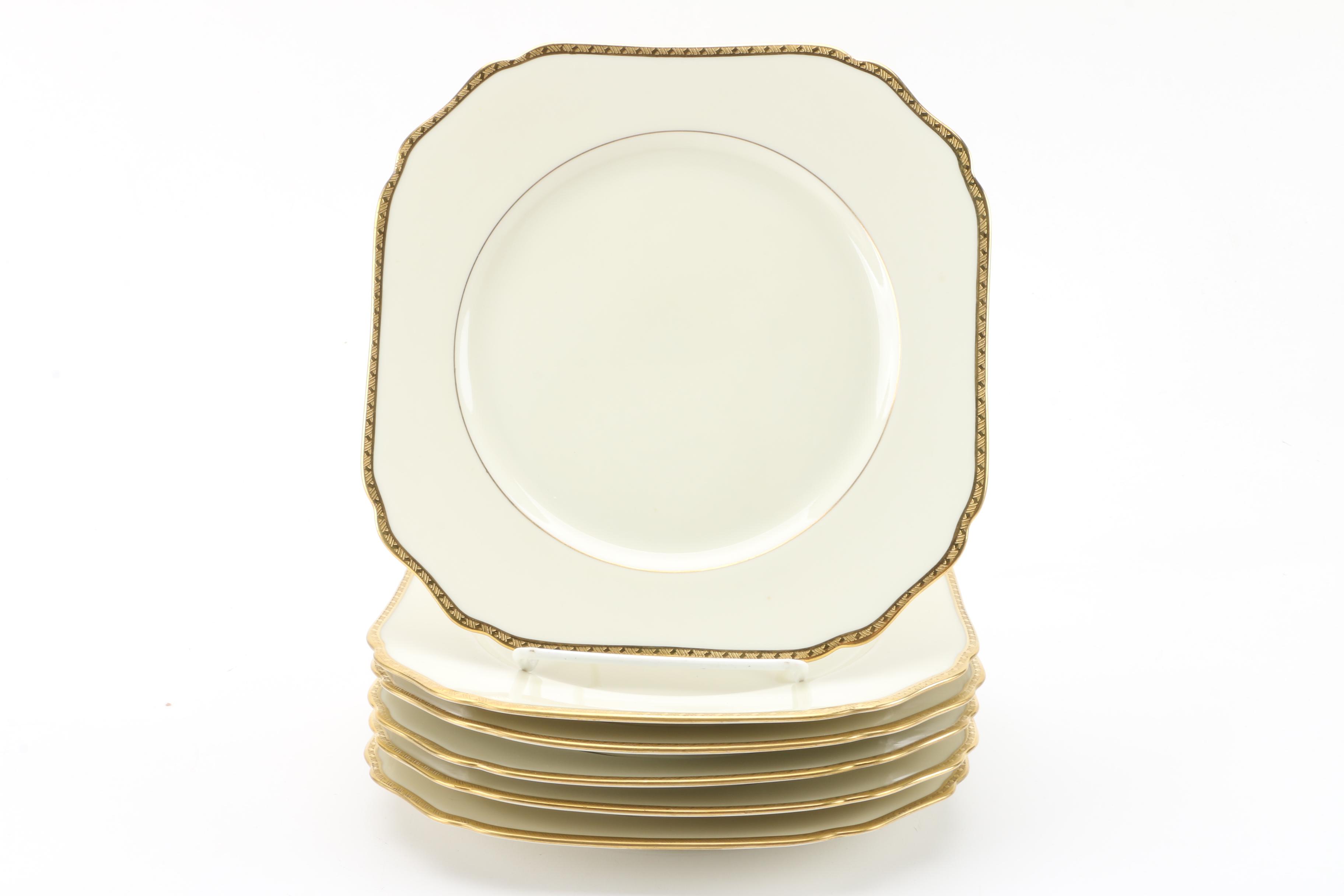 Lenox "Tracery" Bowl with Plates and Hall Teapot