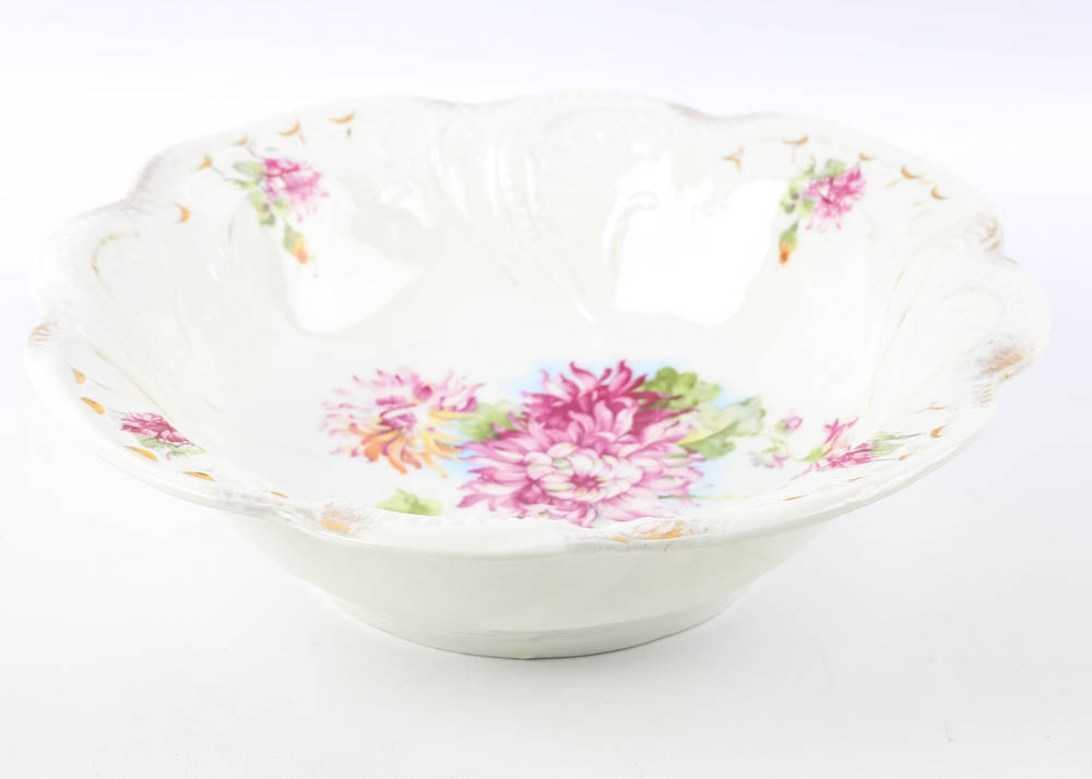 Large Assortment of Mismatched China Plates and Serving Pieces