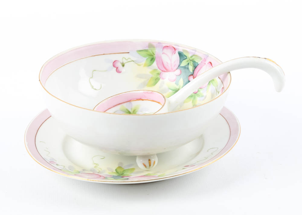 Large Assortment of Mismatched China Plates and Serving Pieces