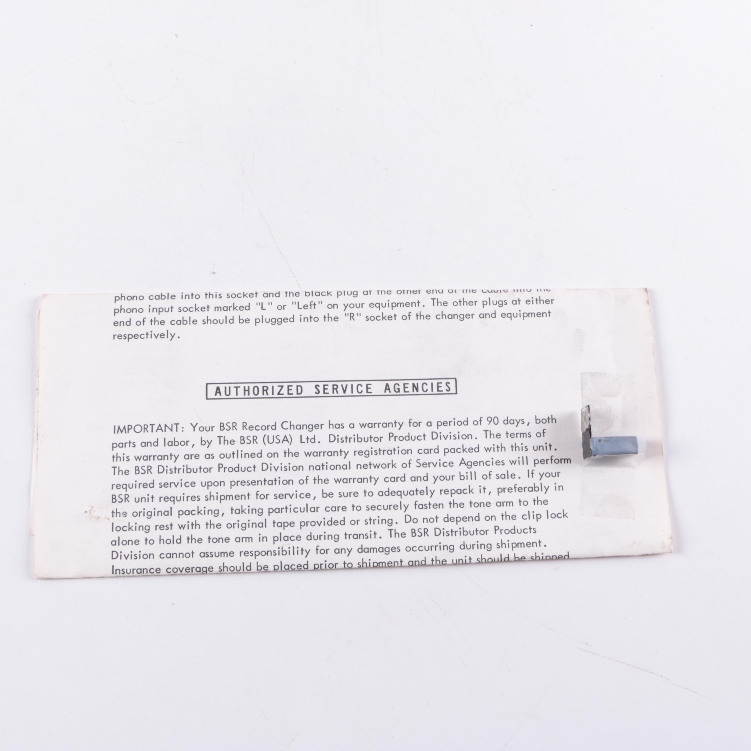 Vintage BSR Turntable