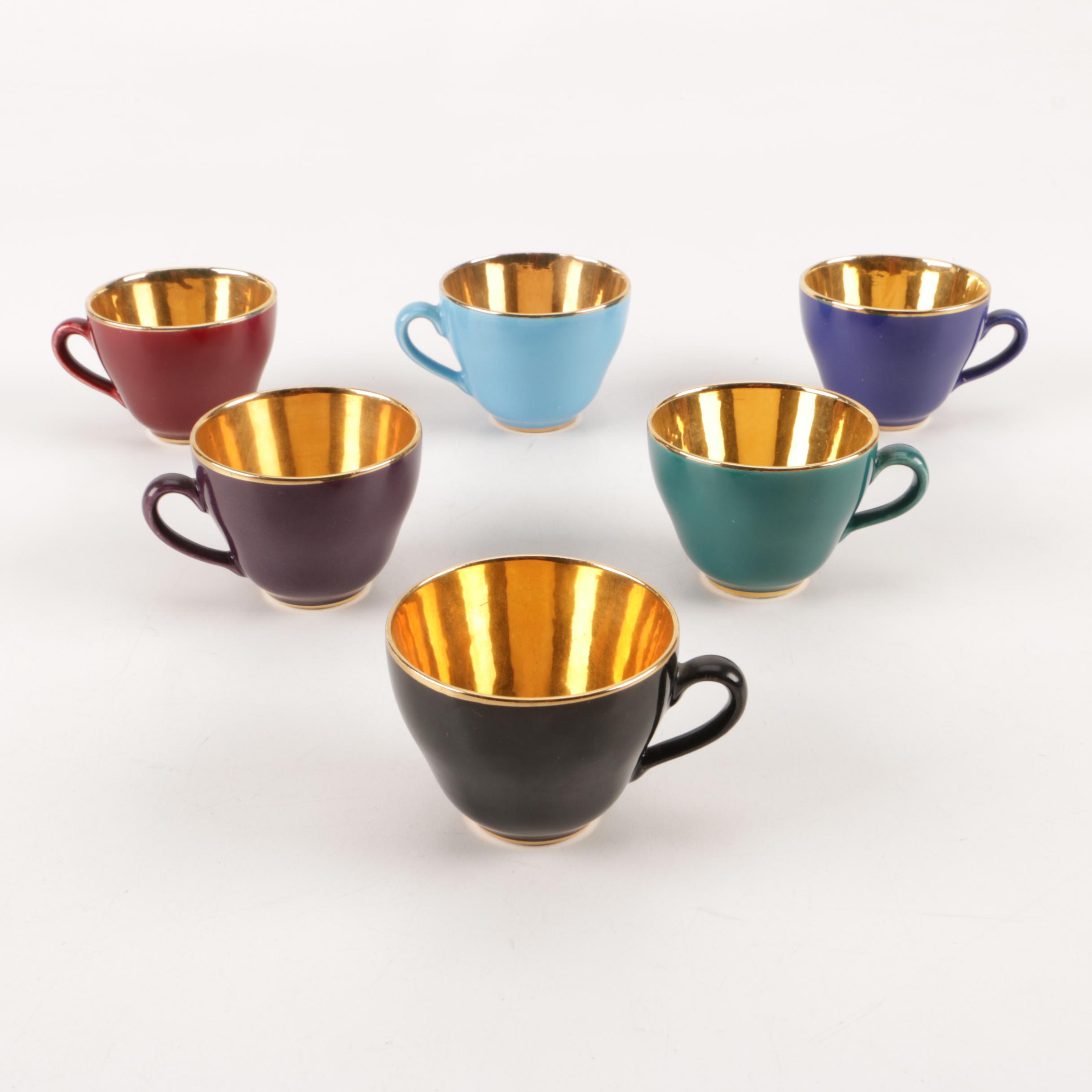 Vintage Royal Copenhagen "Confetti" Porcelain Teacups and Saucers