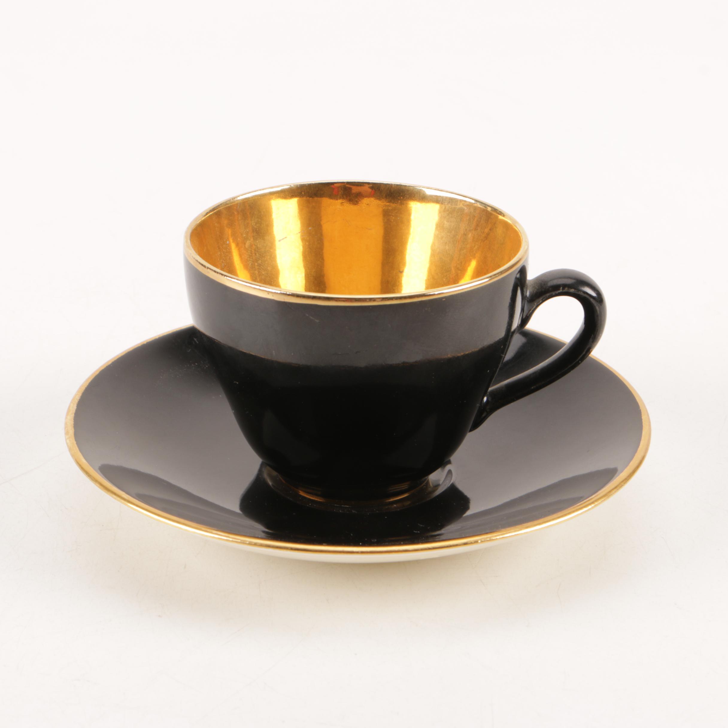 Vintage Royal Copenhagen "Confetti" Porcelain Teacups and Saucers