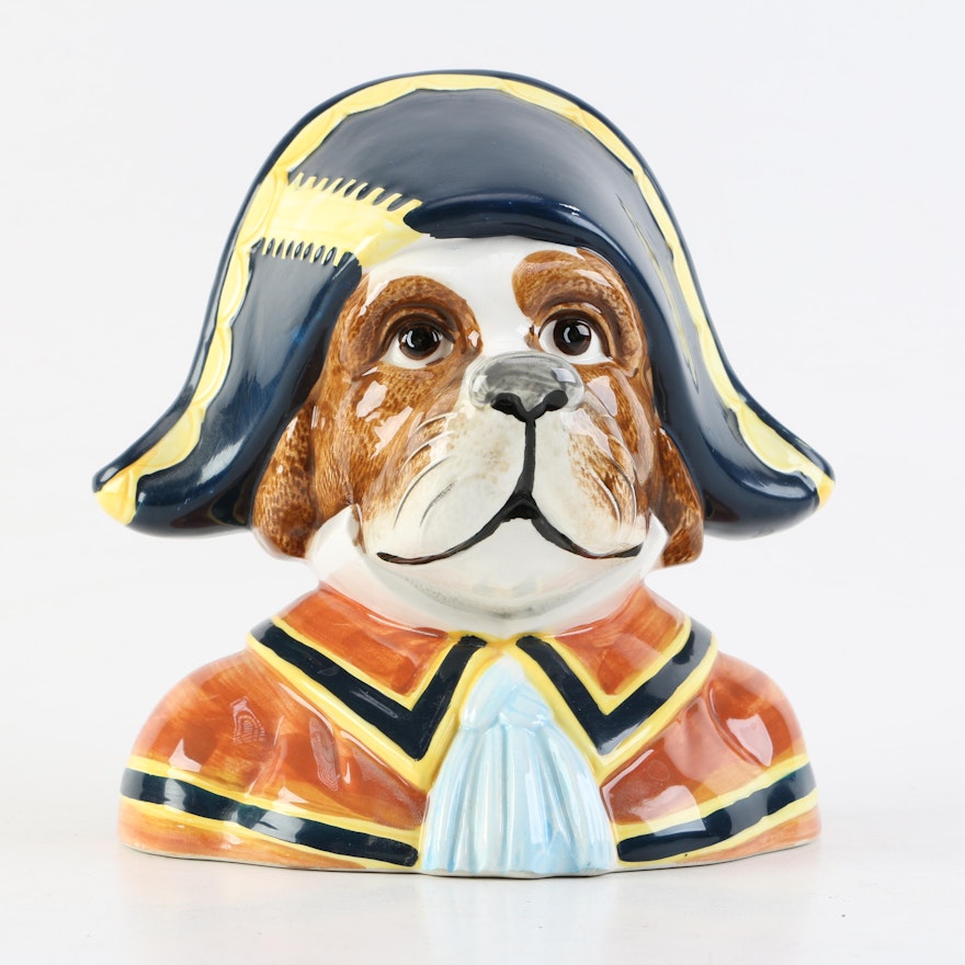 Ceramic Dog Head Figurine