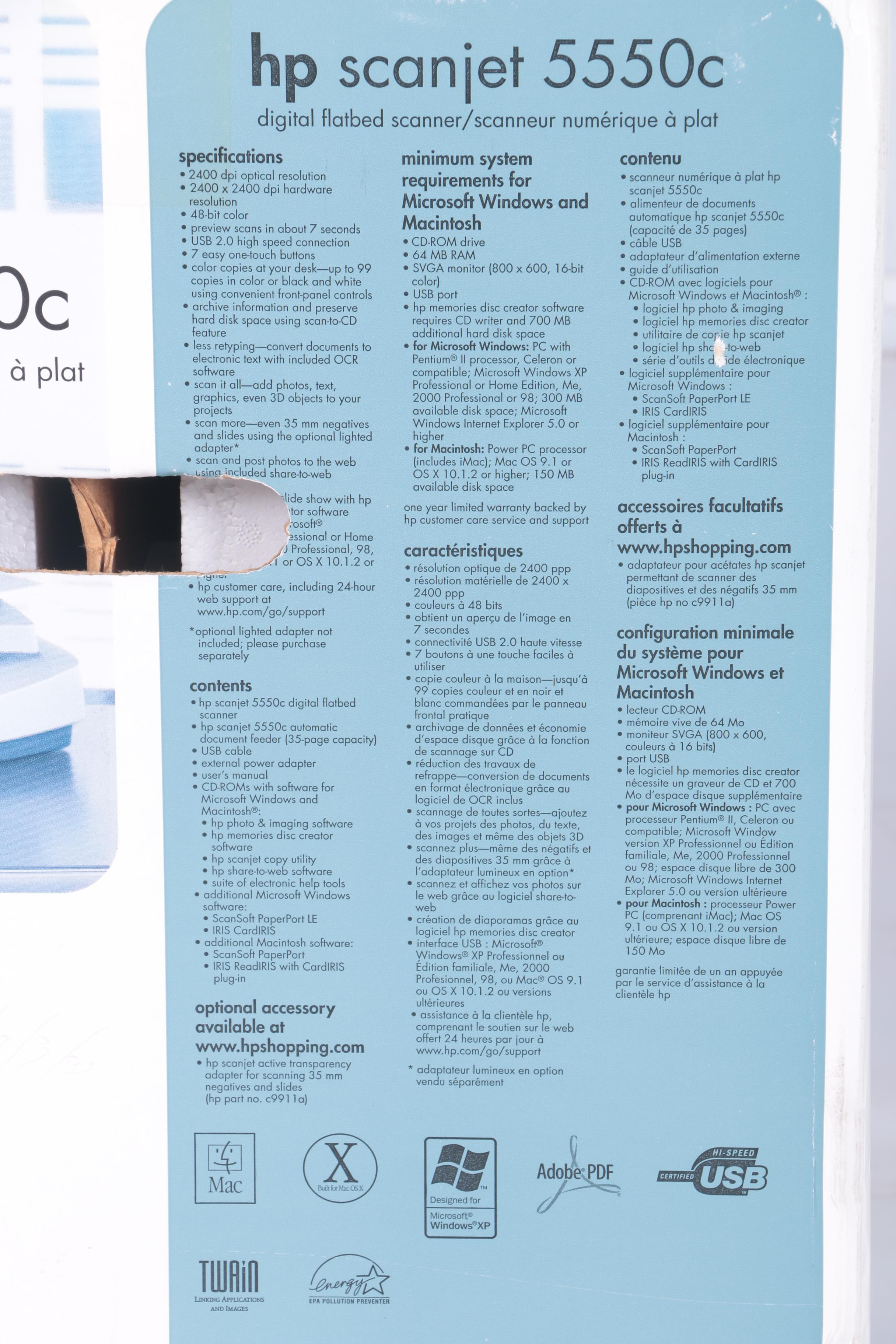 HP Scanjet 5550c Digital Flatbed Scanner