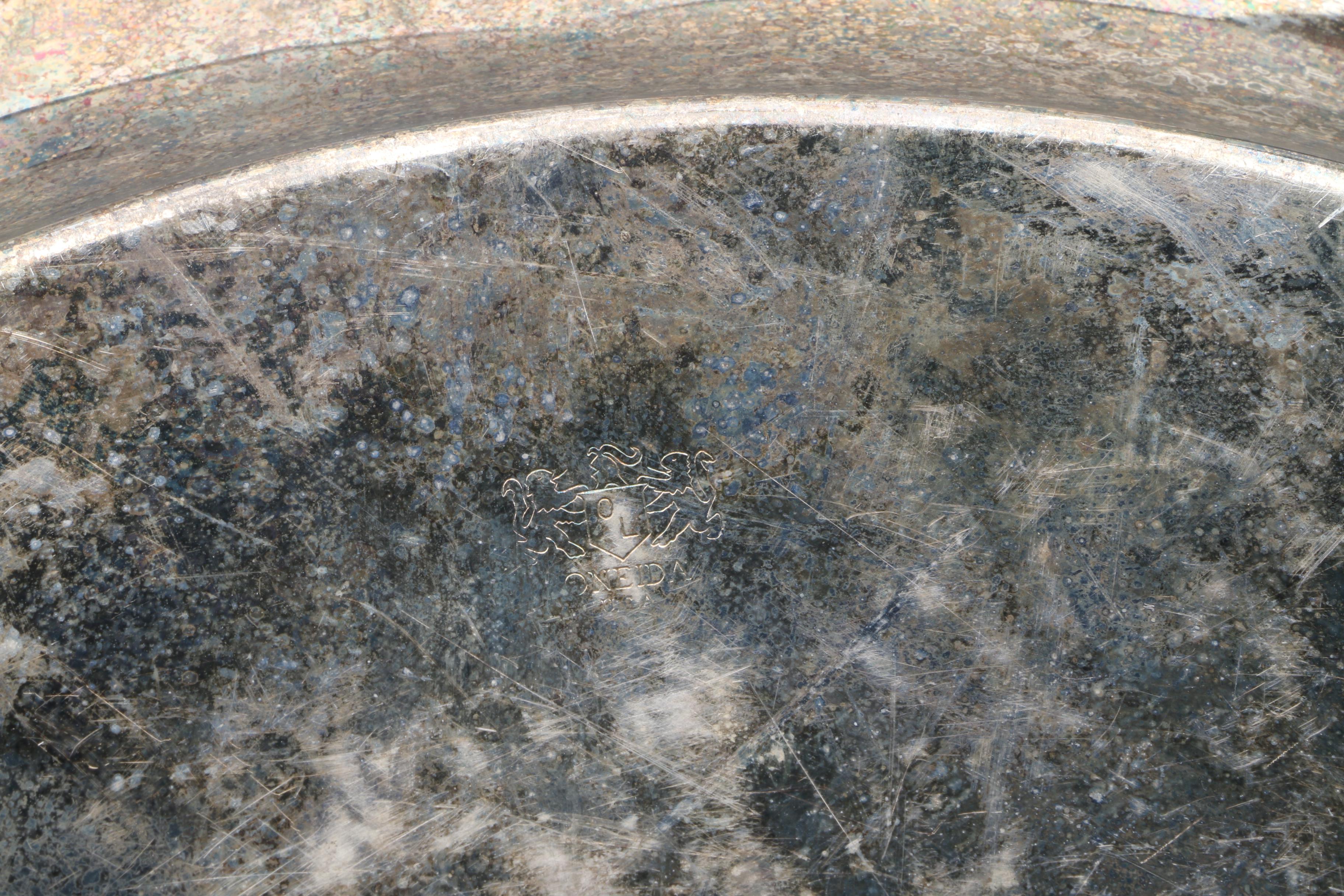 Sheffield Chased Silver Plate Butter Dish with Vintage Silver Plate Serveware