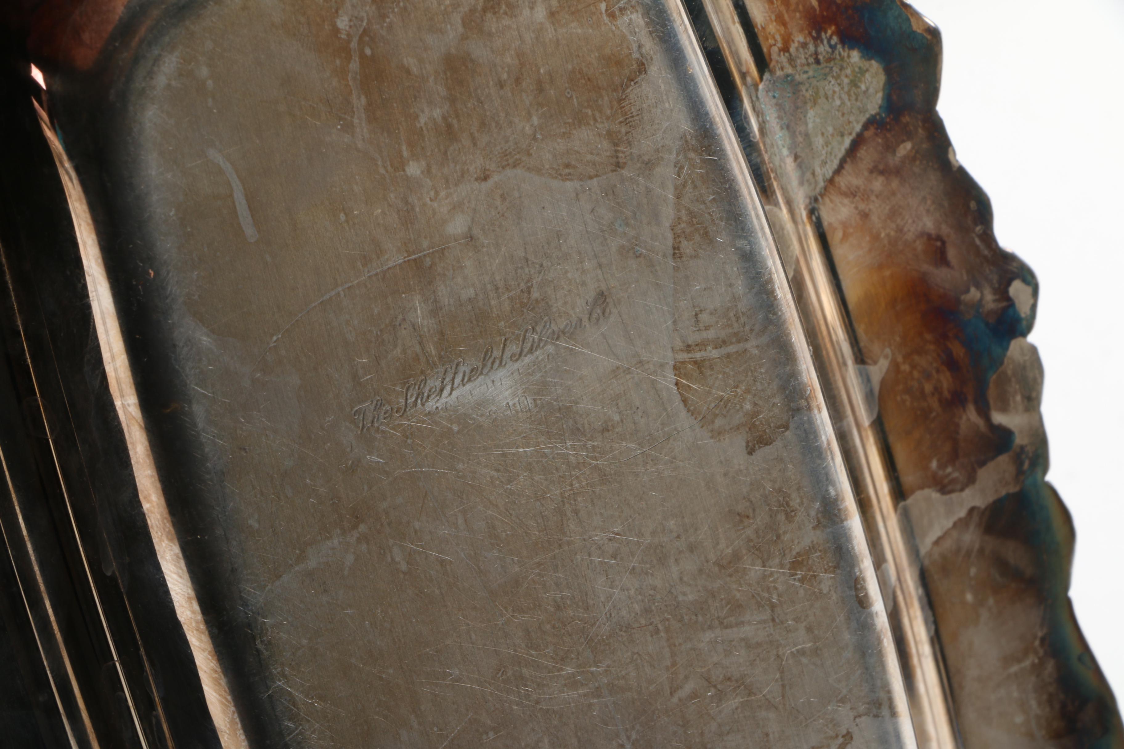 Sheffield Chased Silver Plate Butter Dish with Vintage Silver Plate Serveware