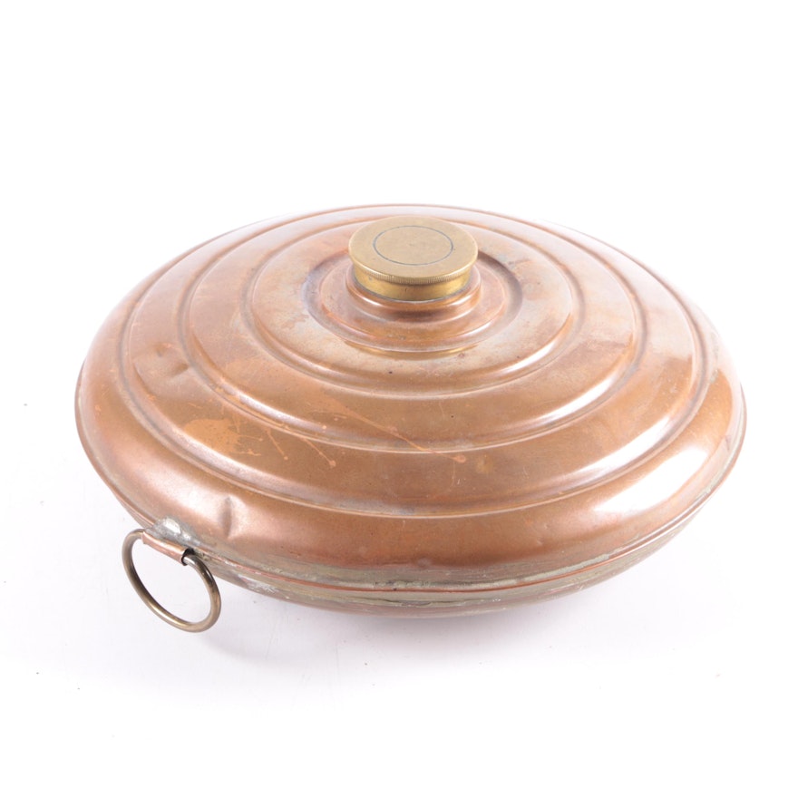 Vintage Copper Plated Hot Water Bottle Bed Warmer