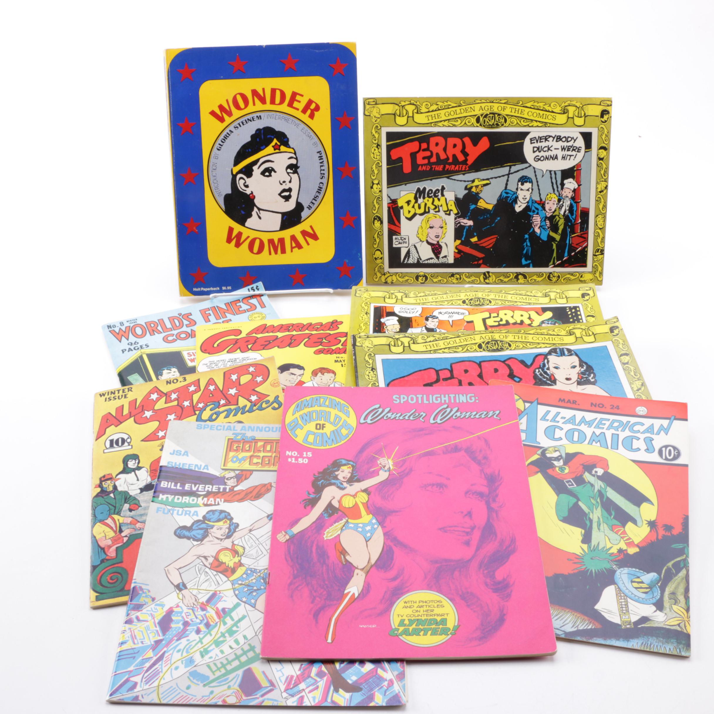 Assorted Reprinted Comic Books and Books on Comics