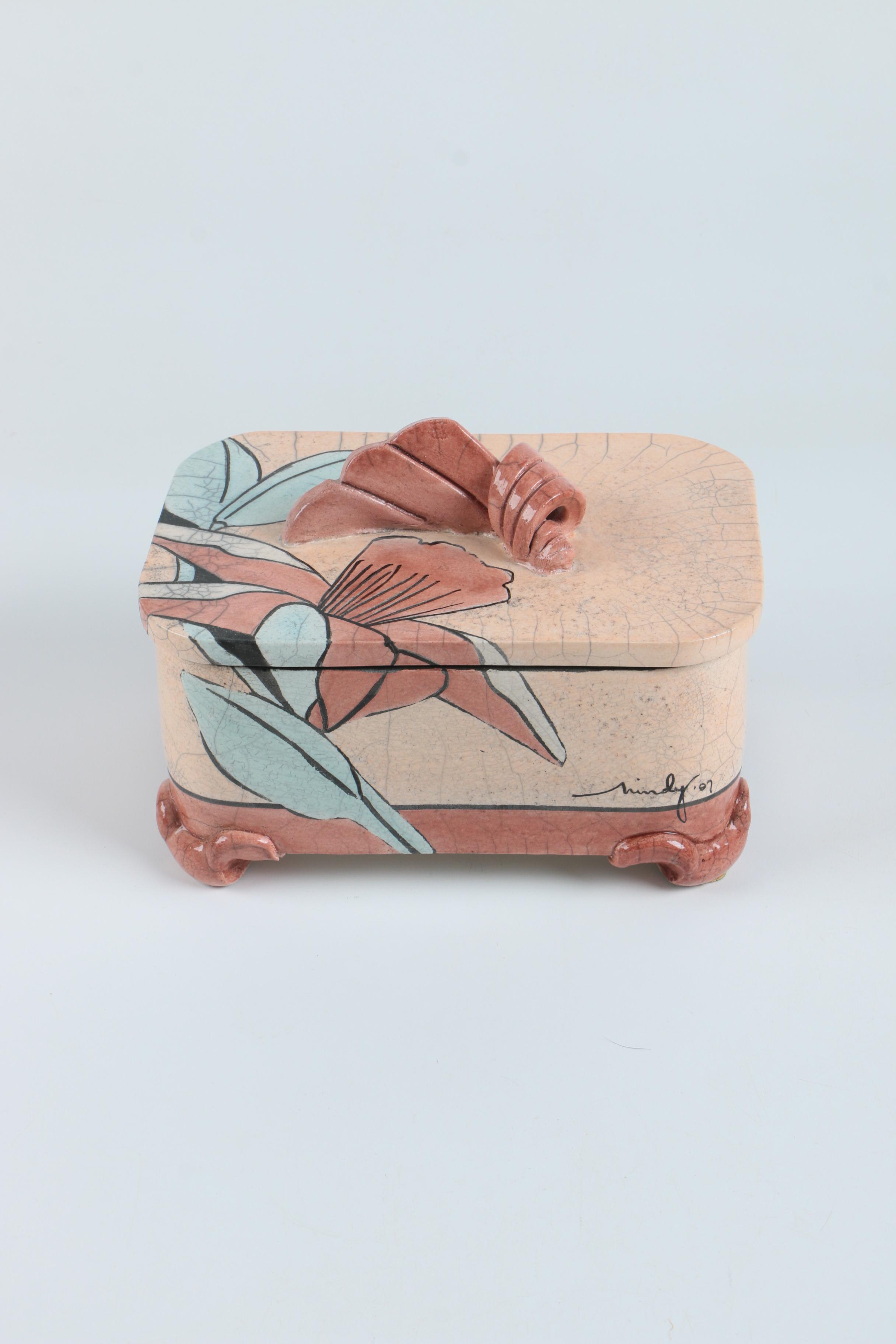 Hand Built Raku Fired Stoneware Box