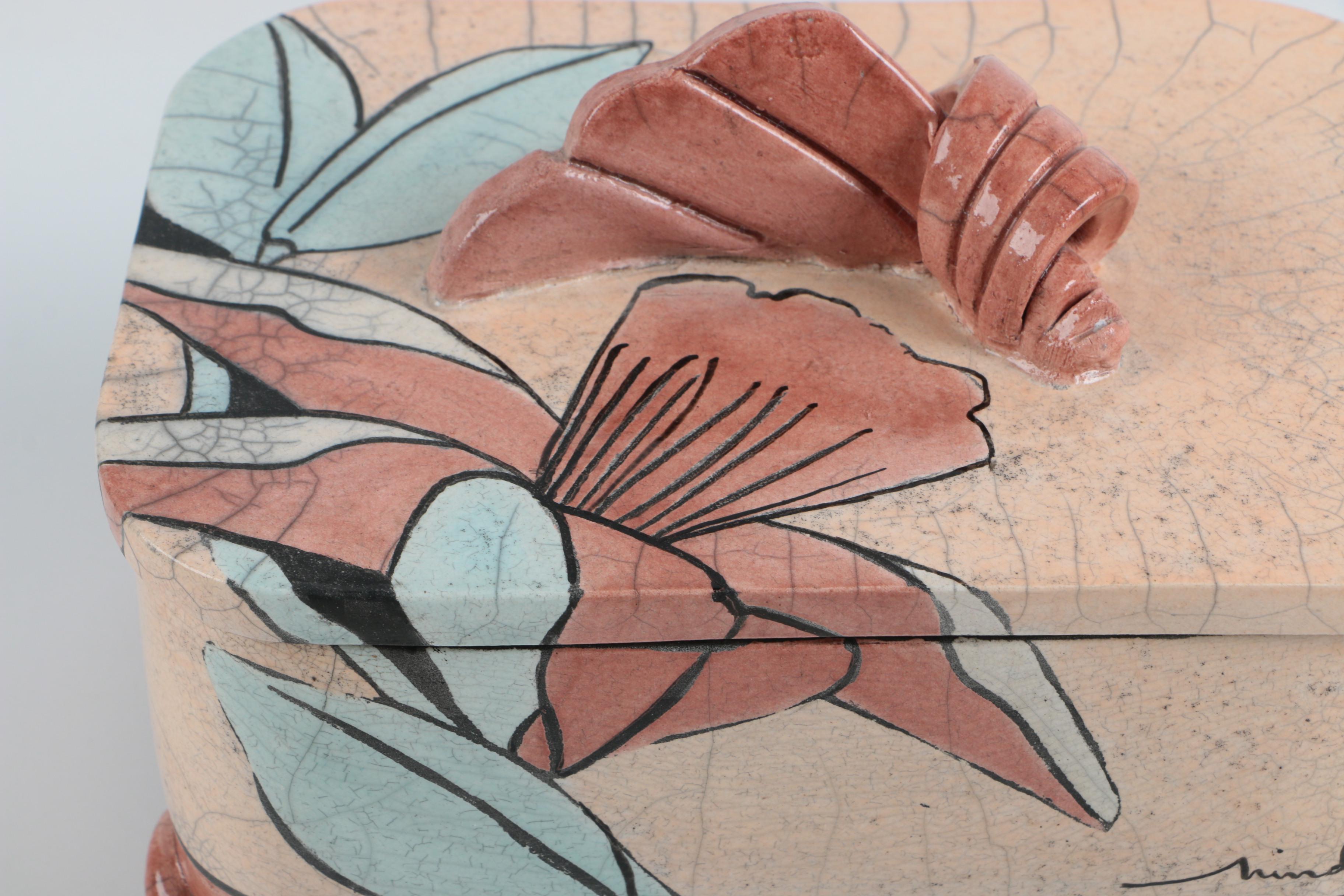 Hand Built Raku Fired Stoneware Box