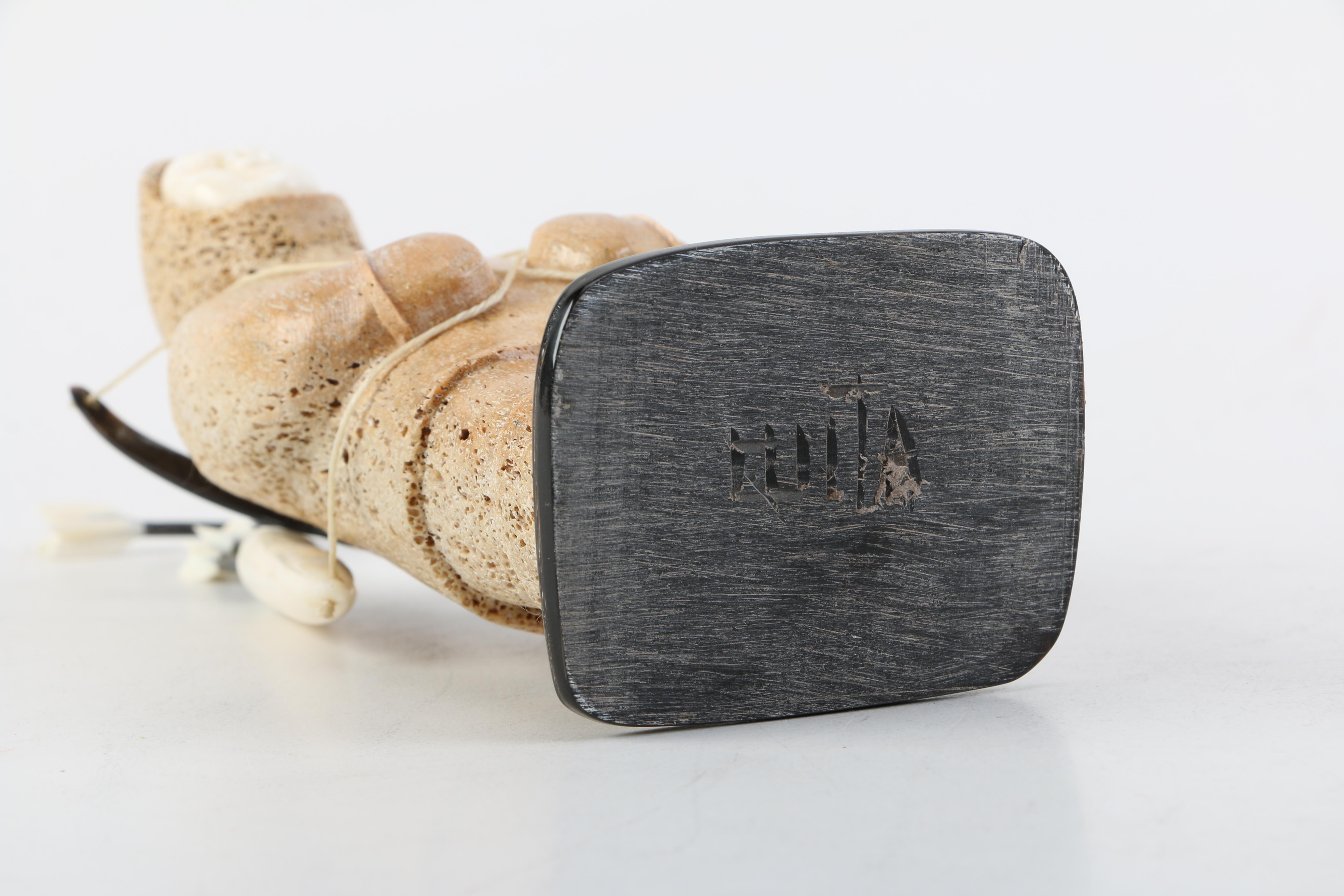 Inuit Decorative Arts Walrus Bone and Ivory Figurine